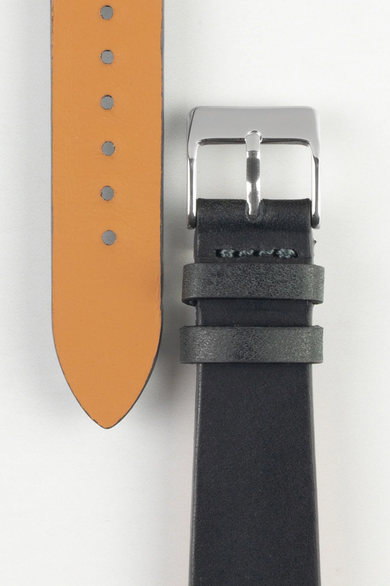 Pebro OILED ARTISAN Leather Watch Strap in BLACK - Image 3
