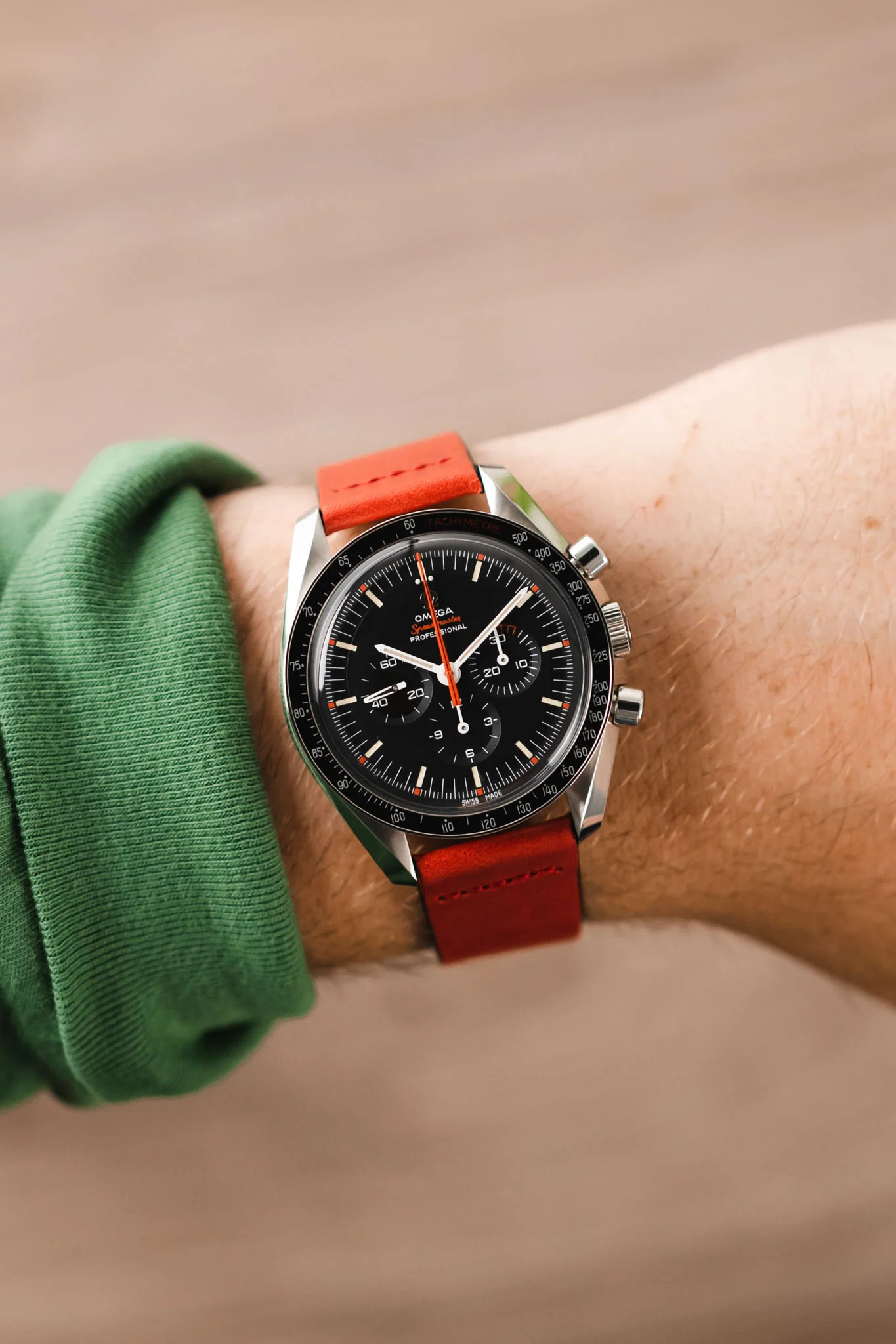 Pebro OILED ARTISAN Leather Watch Strap in RED - Image 2