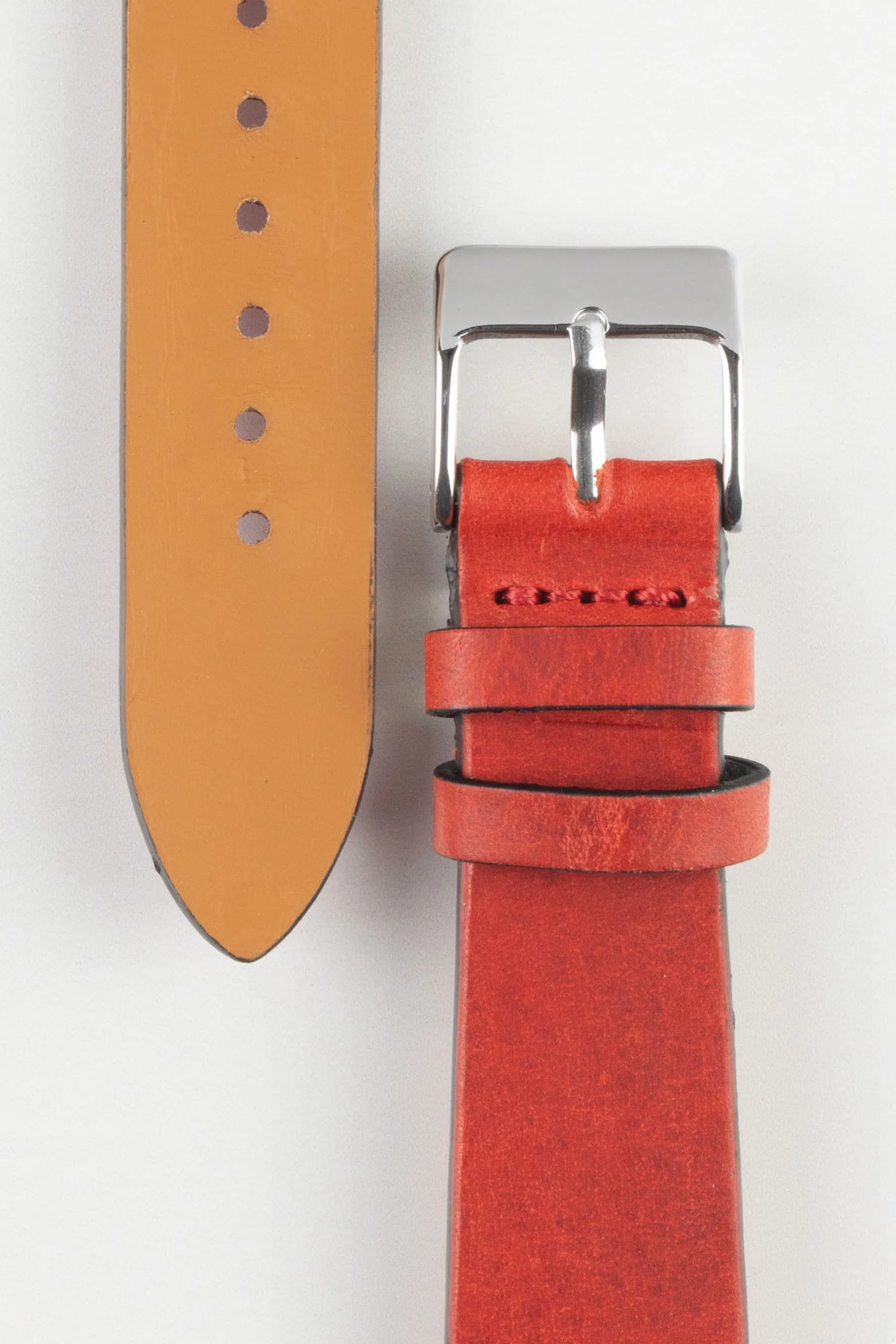 Pebro OILED ARTISAN Leather Watch Strap in RED - Image 3