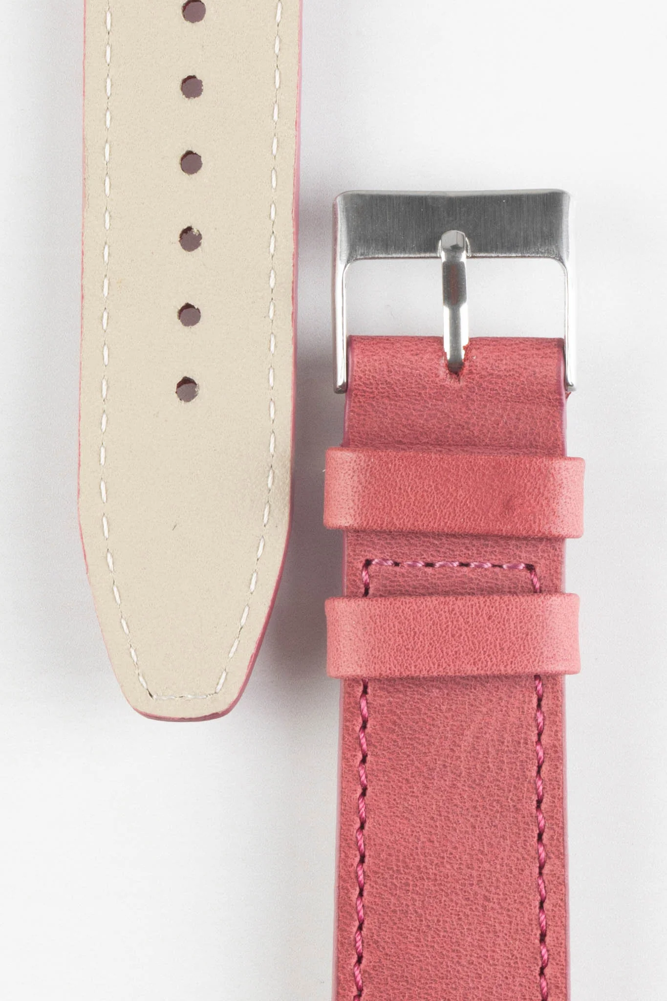 Pebro RUSTIC Vintage Leather Watch Strap in DUSTY PINK - Image 2