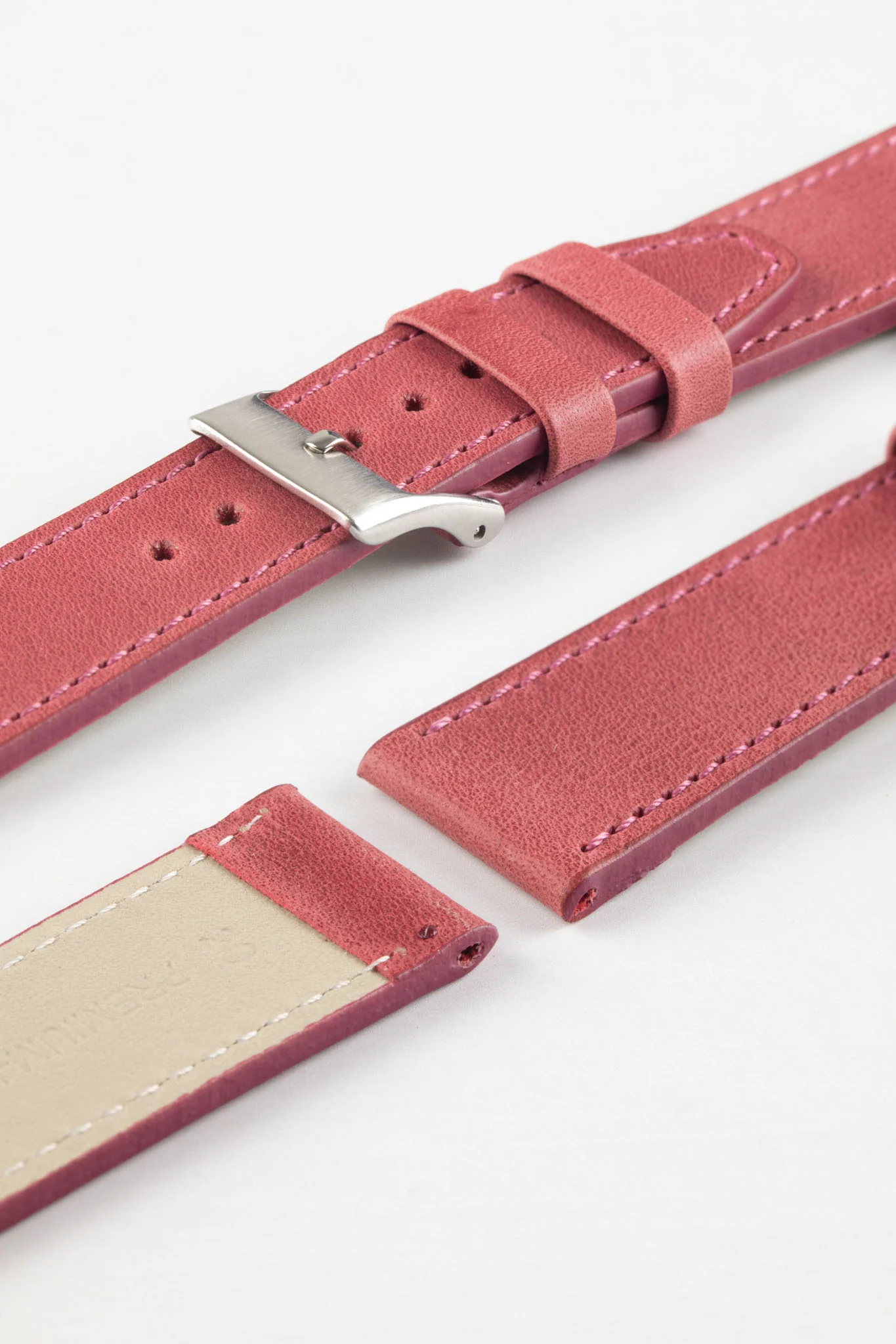 Pebro RUSTIC Vintage Leather Watch Strap in DUSTY PINK - Image 4
