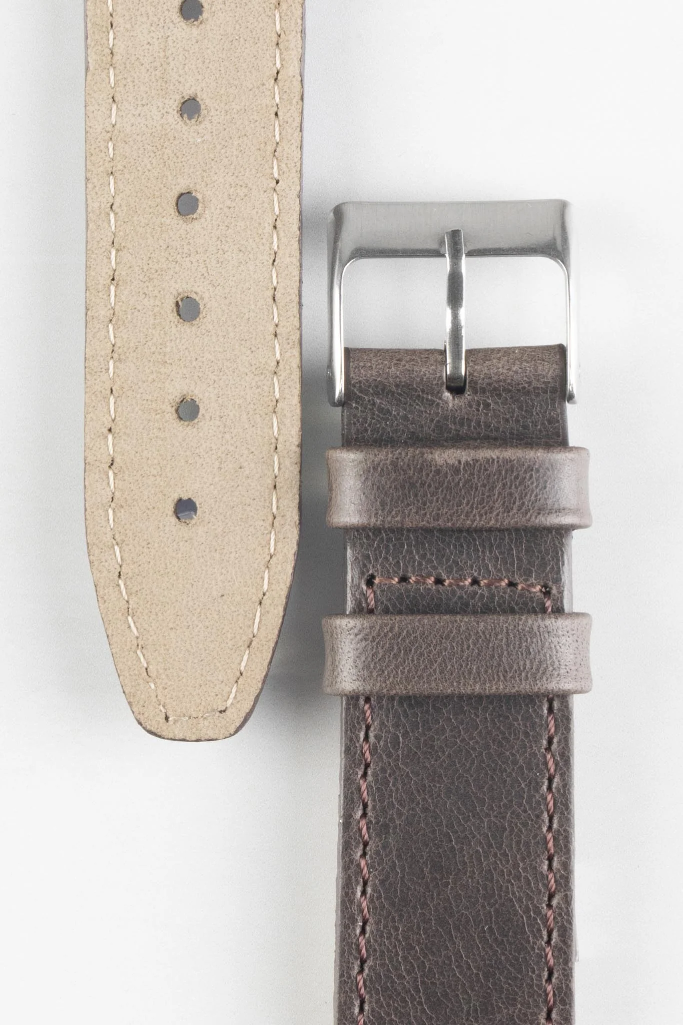 Pebro RUSTIC Vintage Leather Watch Strap in DARK BROWN - Image 2