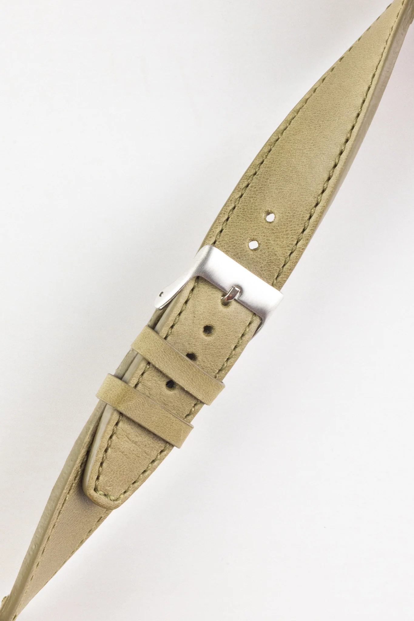 Pebro RUSTIC Vintage Leather Watch Strap in OLIVE GREEN - Image 3