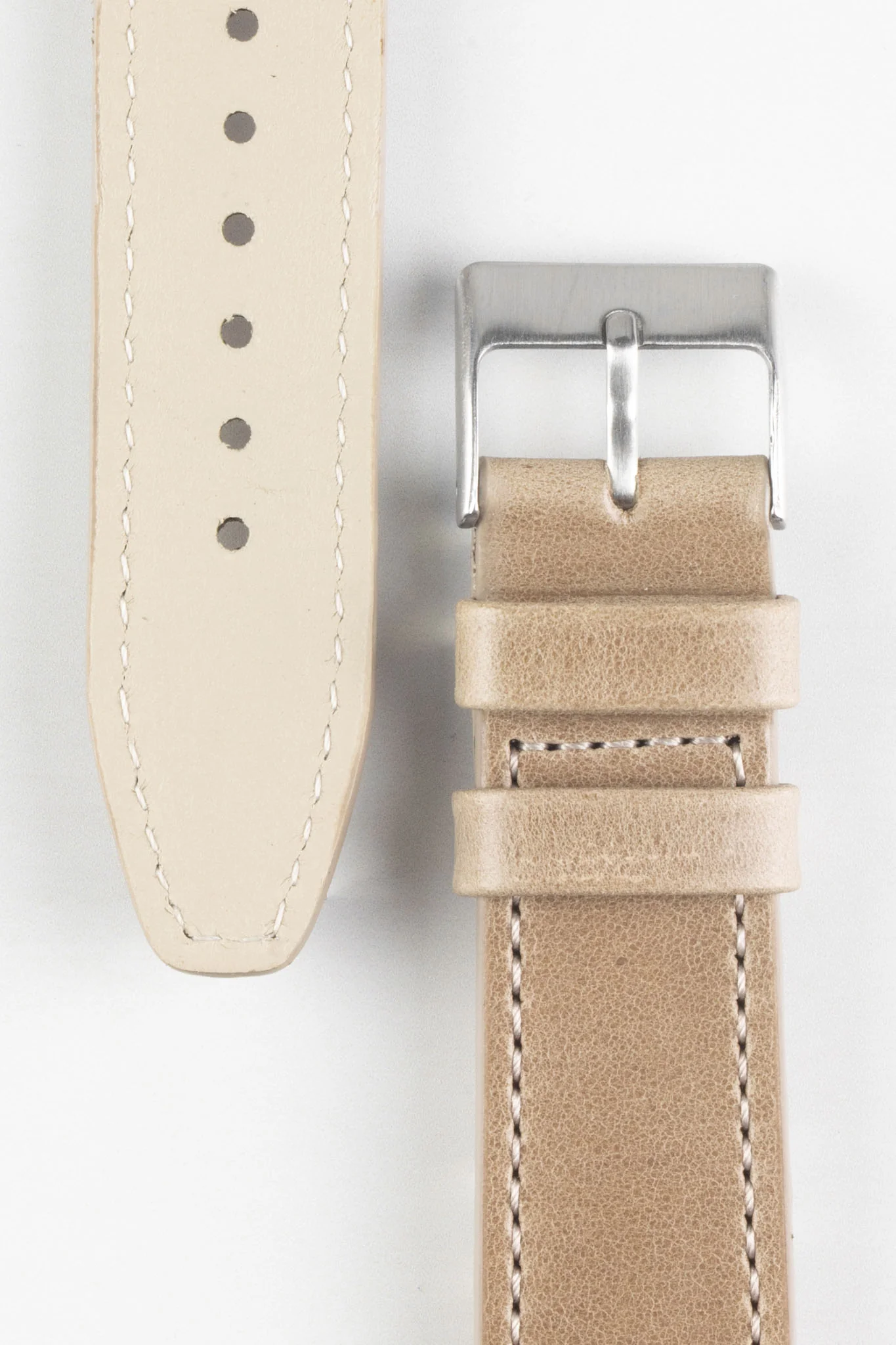 Pebro RUSTIC Vintage Leather Watch Strap in SAND - Image 2