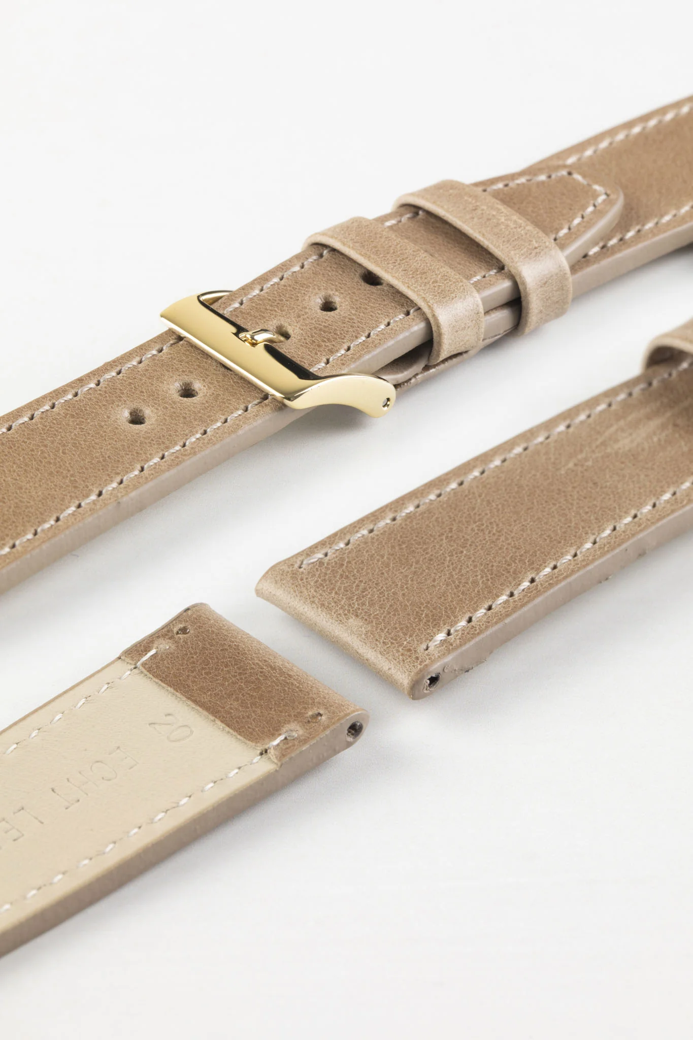 Pebro RUSTIC Vintage Leather Watch Strap in SAND - Image 5