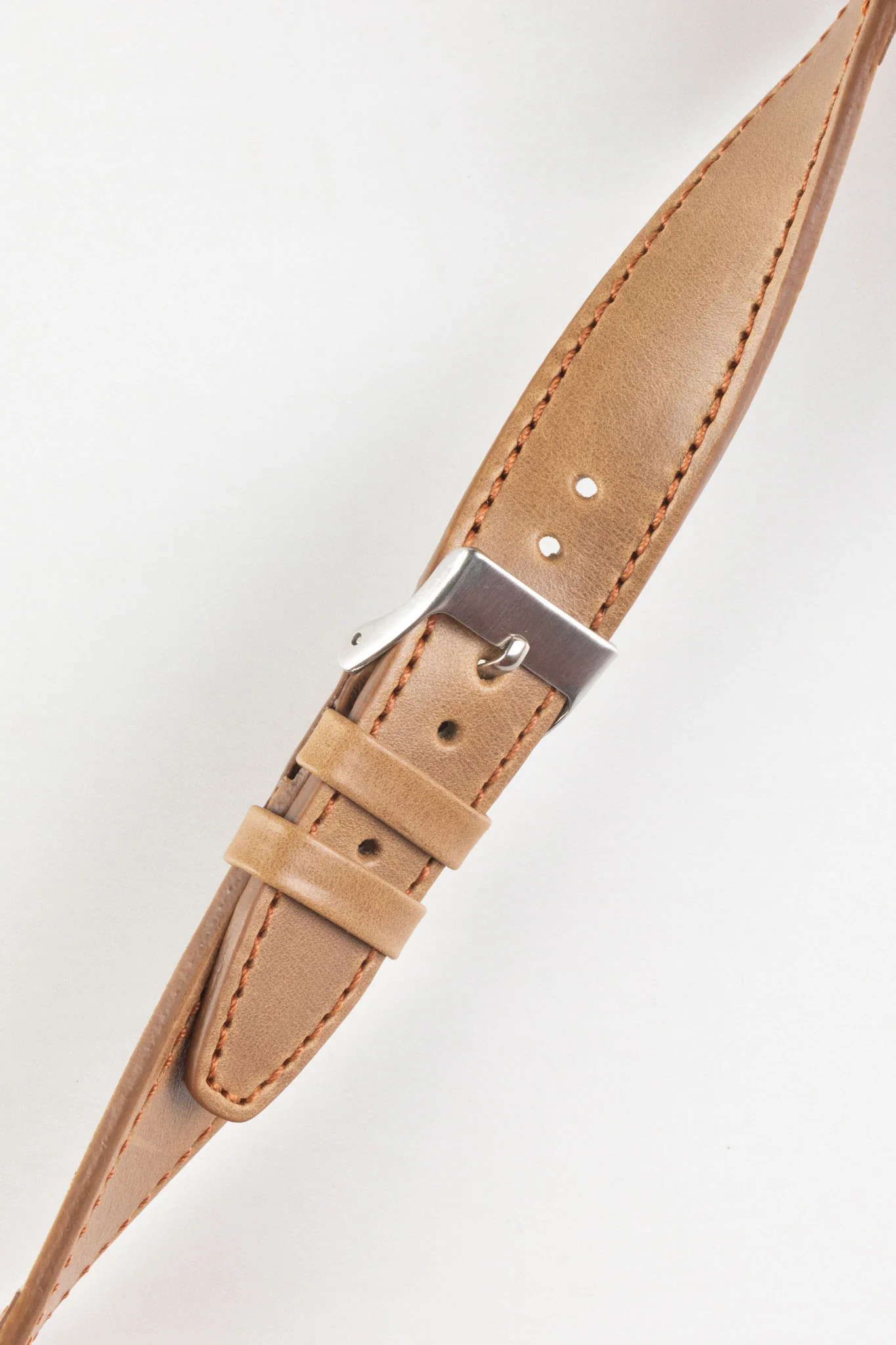 Pebro RUSTIC Vintage Leather Watch Strap in TAWNY BROWN - Image 3