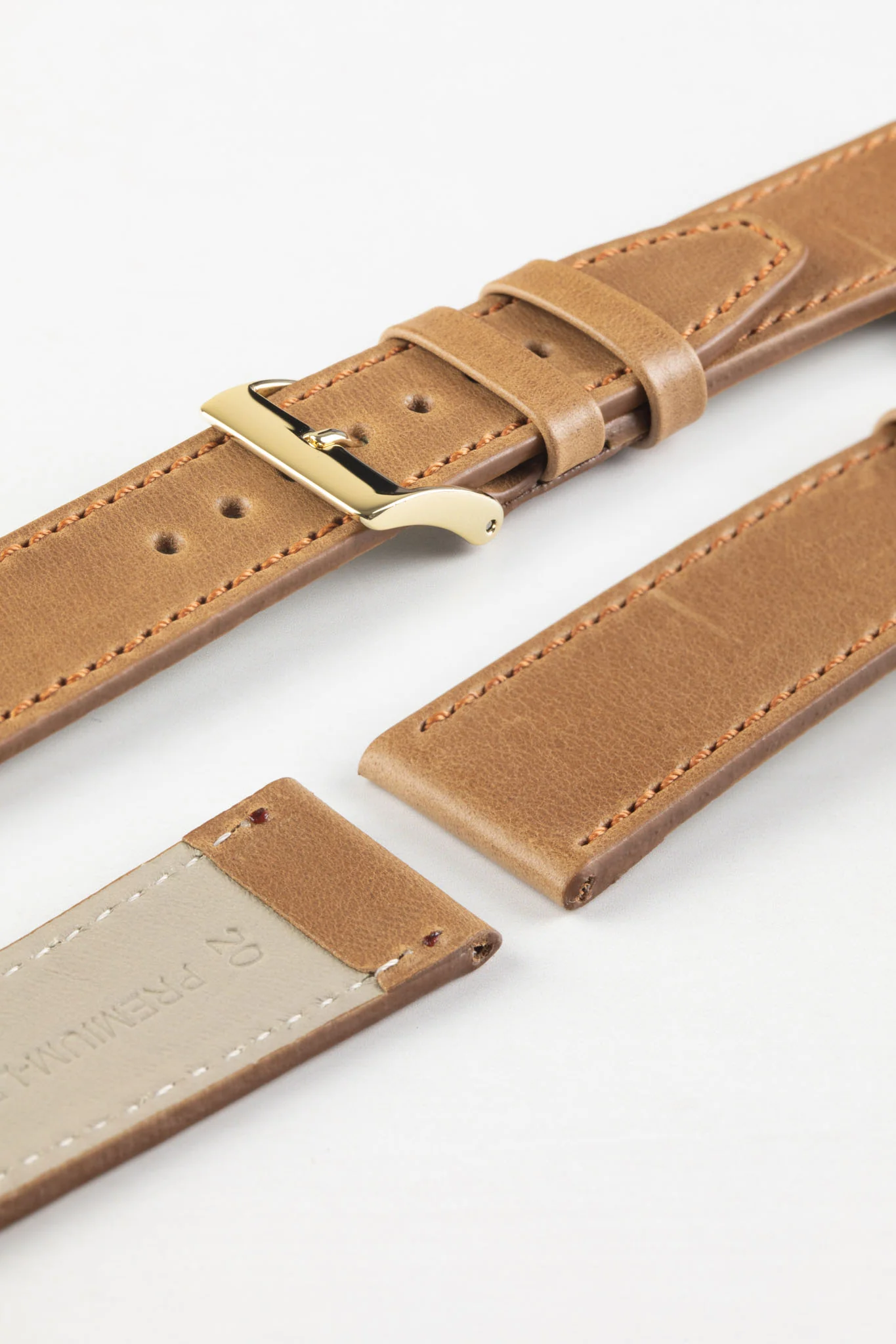 Pebro RUSTIC Vintage Leather Watch Strap in TAWNY BROWN - Image 5