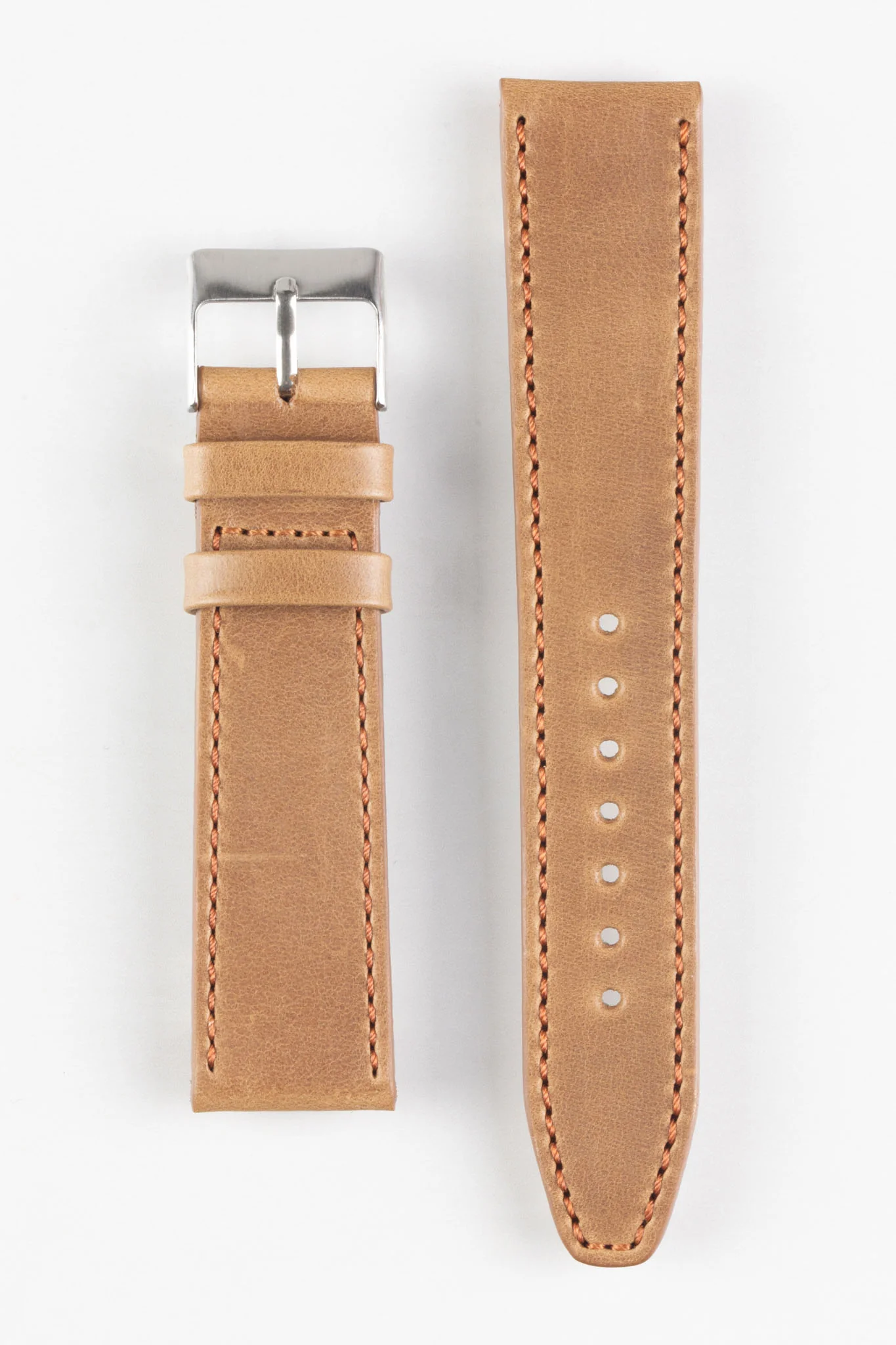 Pebro RUSTIC Vintage Leather Watch Strap in TAWNY BROWN - Image 7