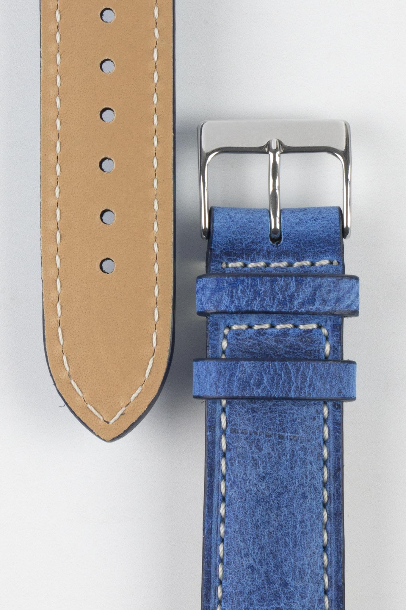 Pebro SAVANNAH Genuine Antelope Leather Watch Strap in BLUE - Image 3