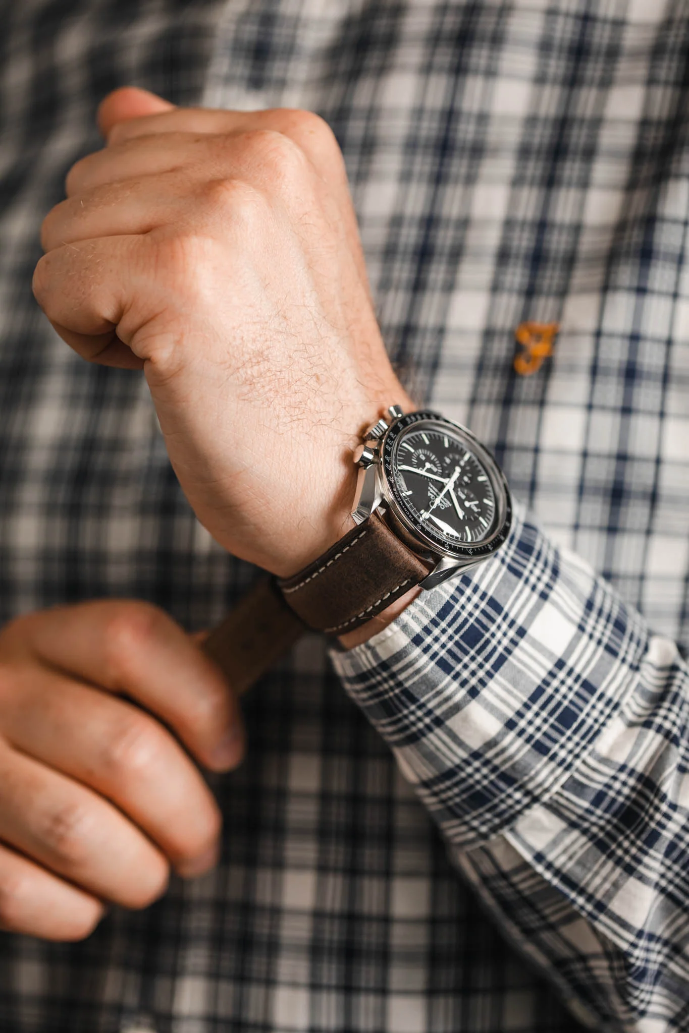 Pebro SAVANNAH Genuine Antelope Leather Watch Strap in DARK BROWN - Image 6
