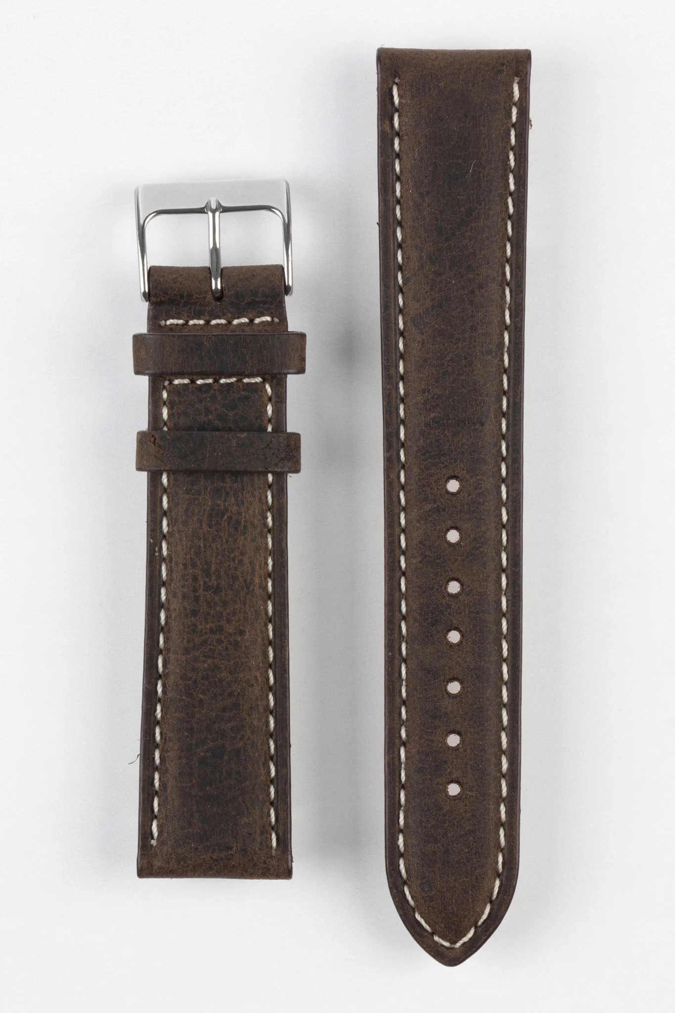 Pebro SAVANNAH Genuine Antelope Leather Watch Strap in DARK BROWN - Image 8
