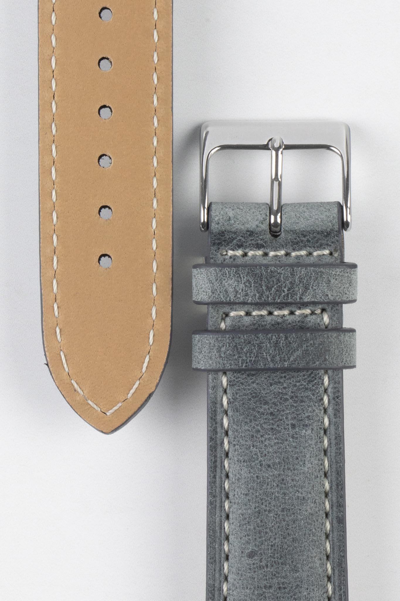 Pebro SAVANNAH Genuine Antelope Leather Watch Strap in GREY - Image 3