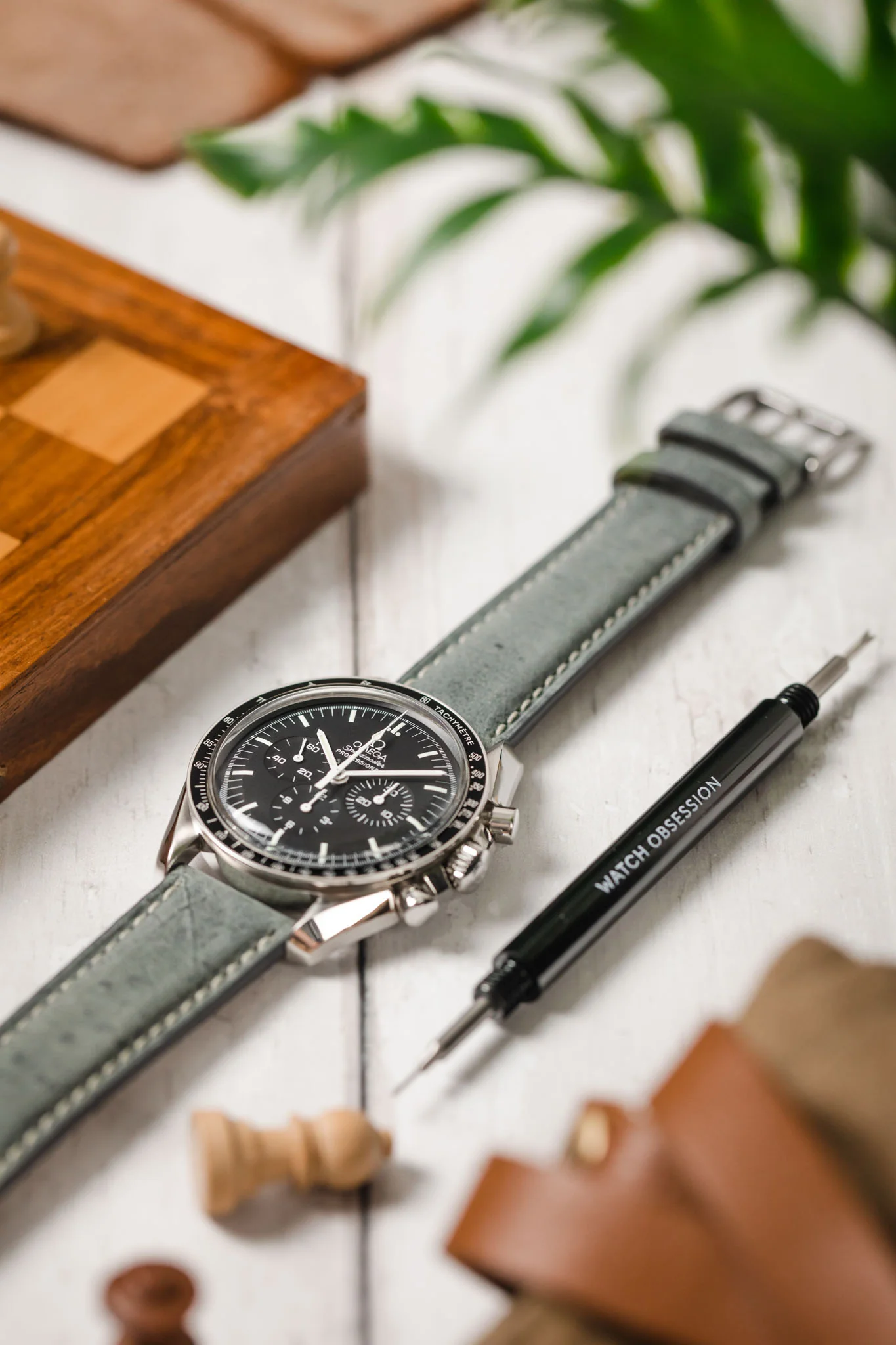 Pebro SAVANNAH Genuine Antelope Leather Watch Strap in GREY - Image 4