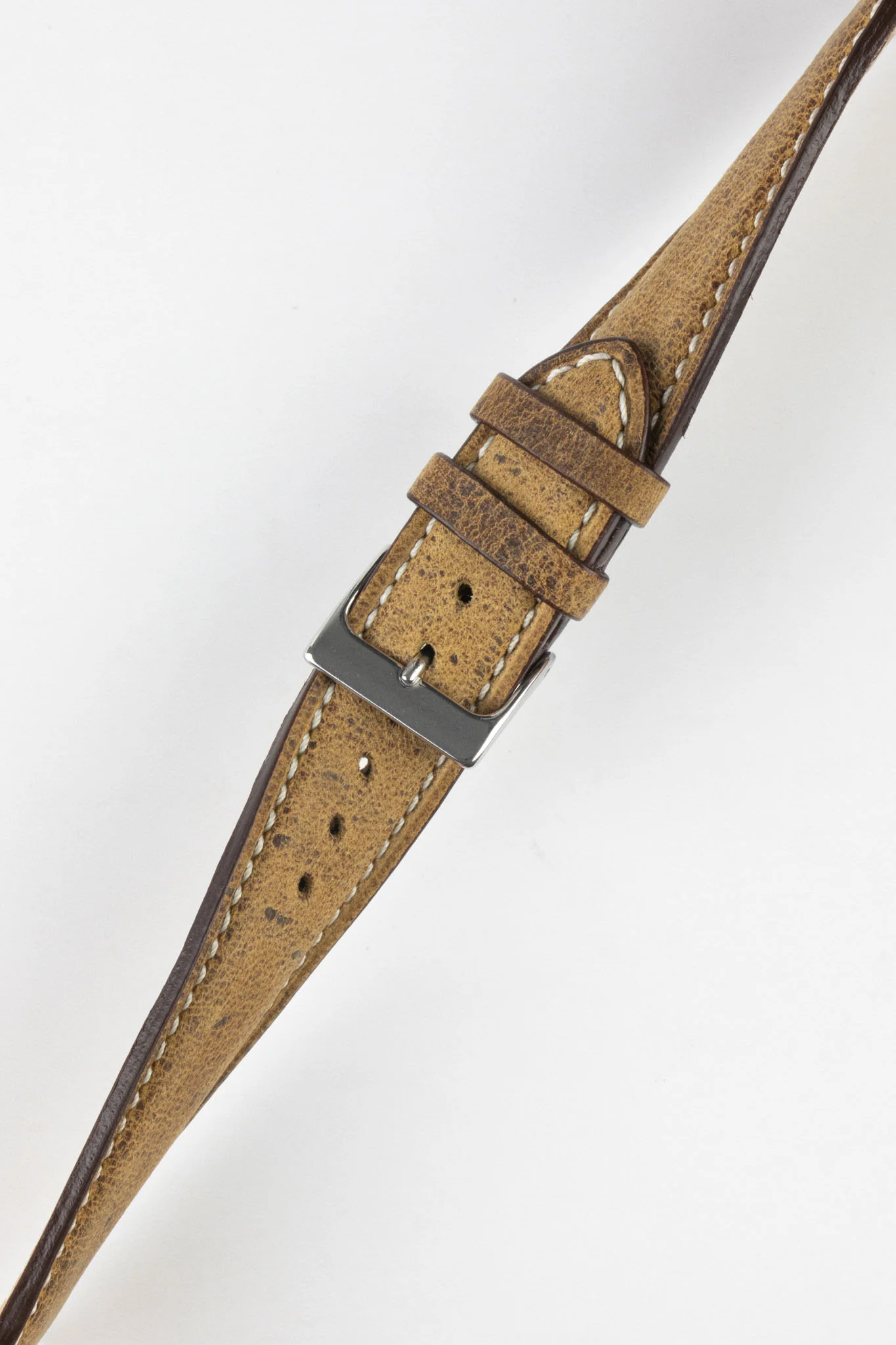 Pebro SAVANNAH Genuine Antelope Leather Watch Strap in MUSTARD BROWN - Image 4