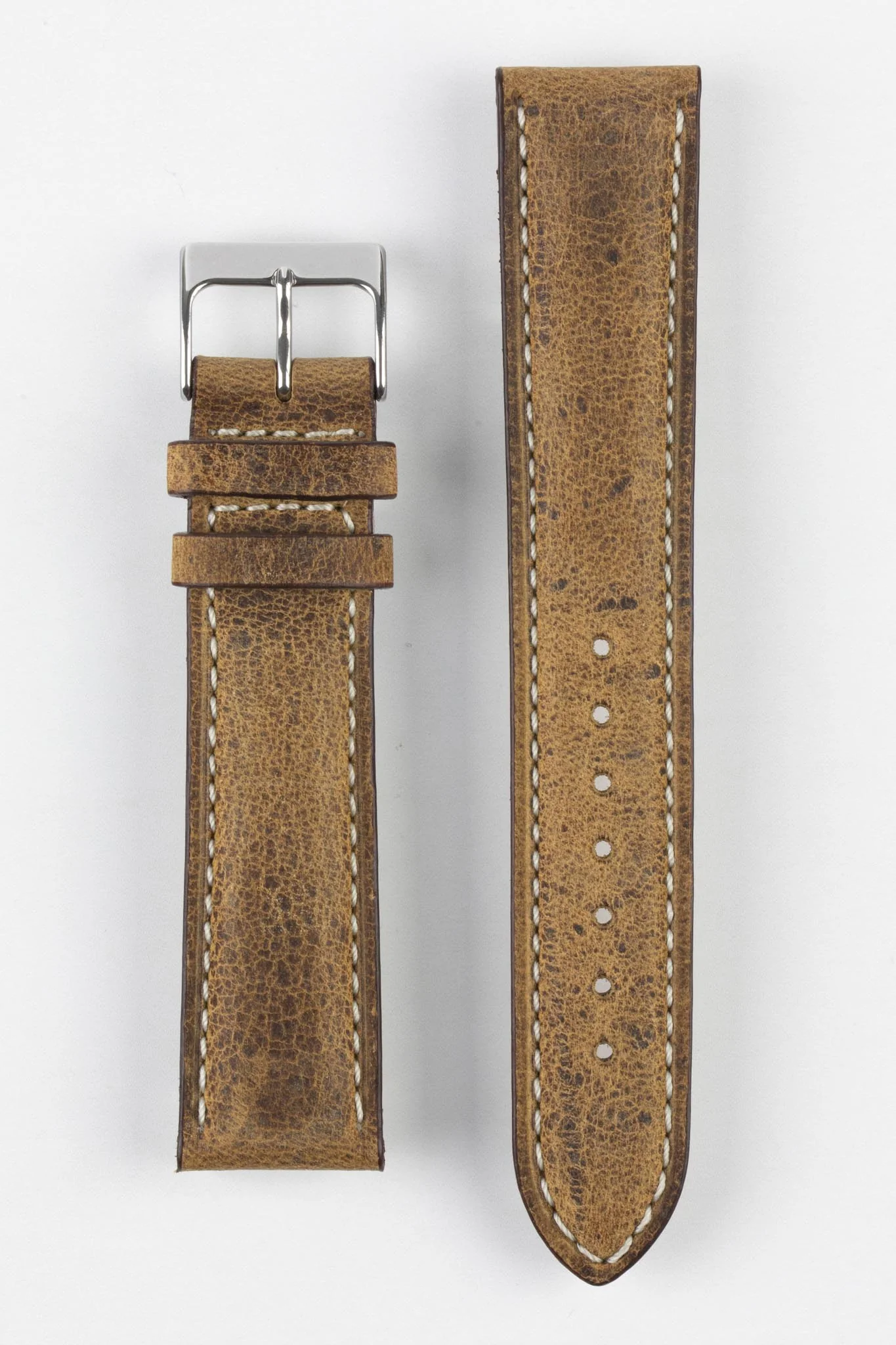 Pebro SAVANNAH Genuine Antelope Leather Watch Strap in MUSTARD BROWN - Image 8
