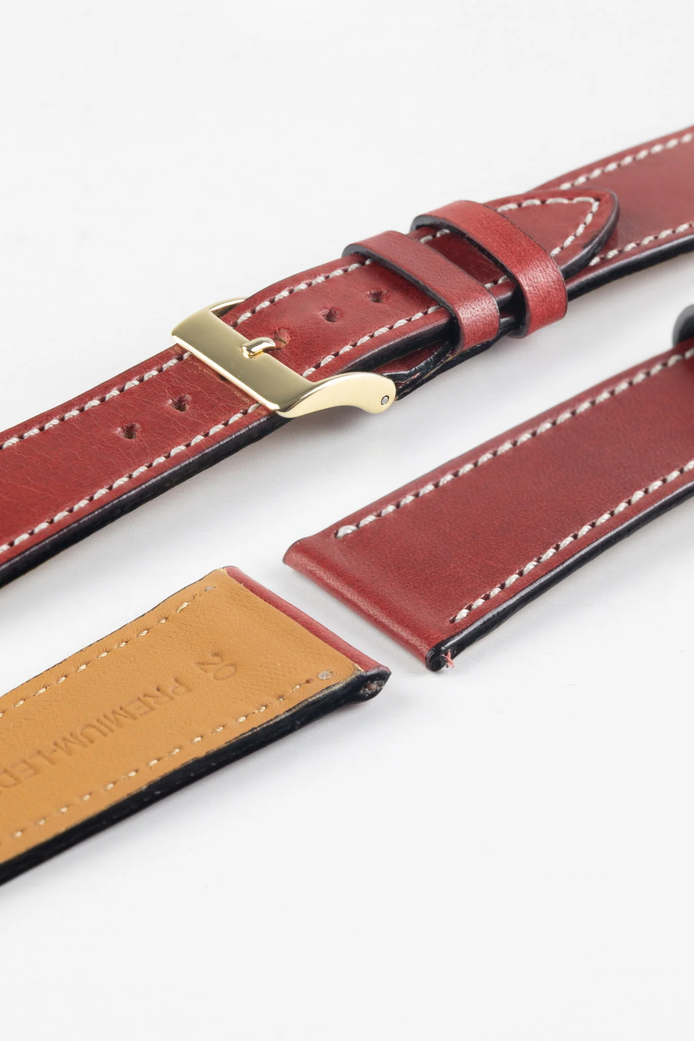 Pebro VIBRANT Genuine Leather Watch Strap in BURGUNDY - Image 7