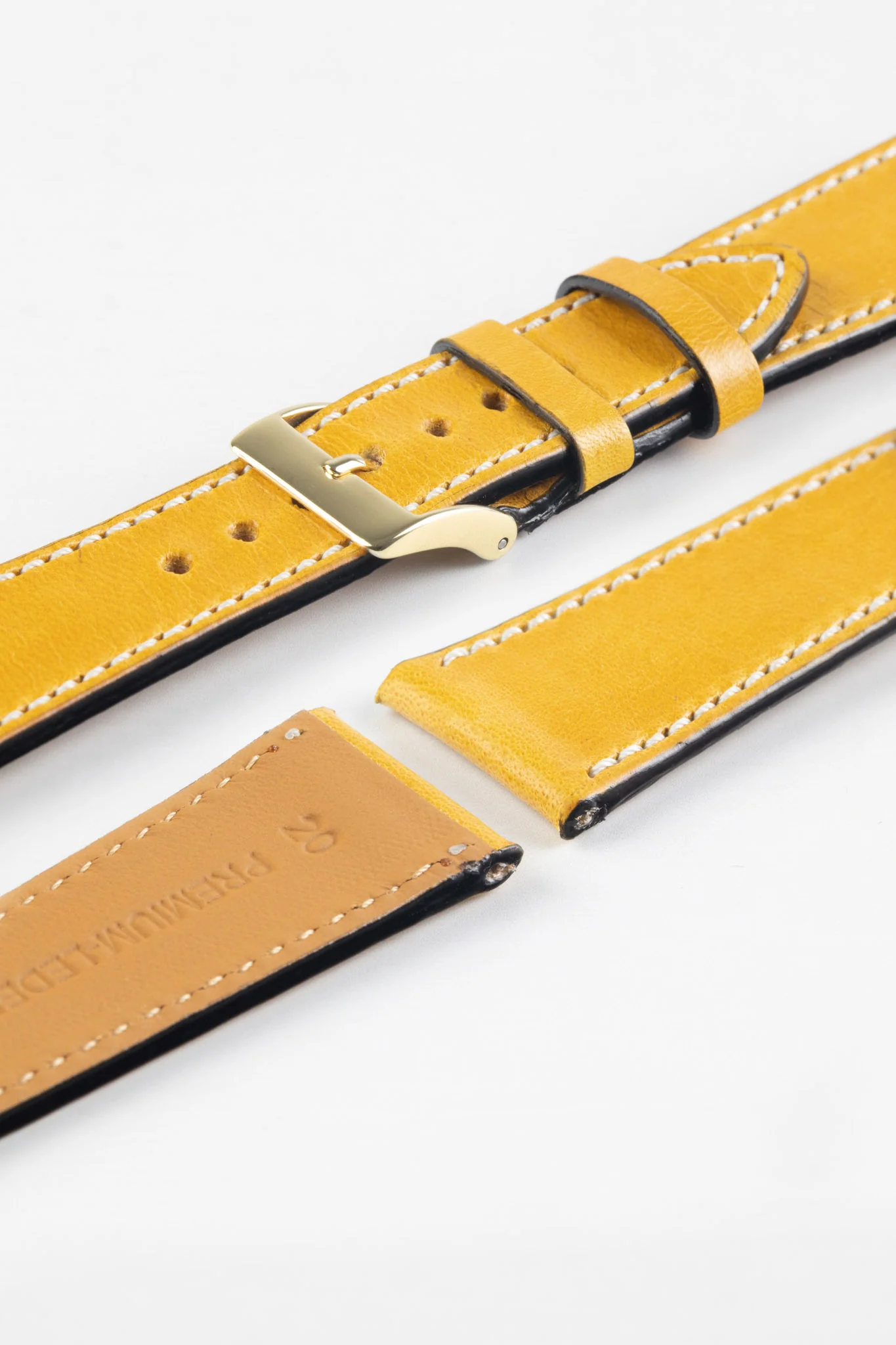 Pebro VIBRANT Genuine Leather Watch Strap in HONEY - Image 6