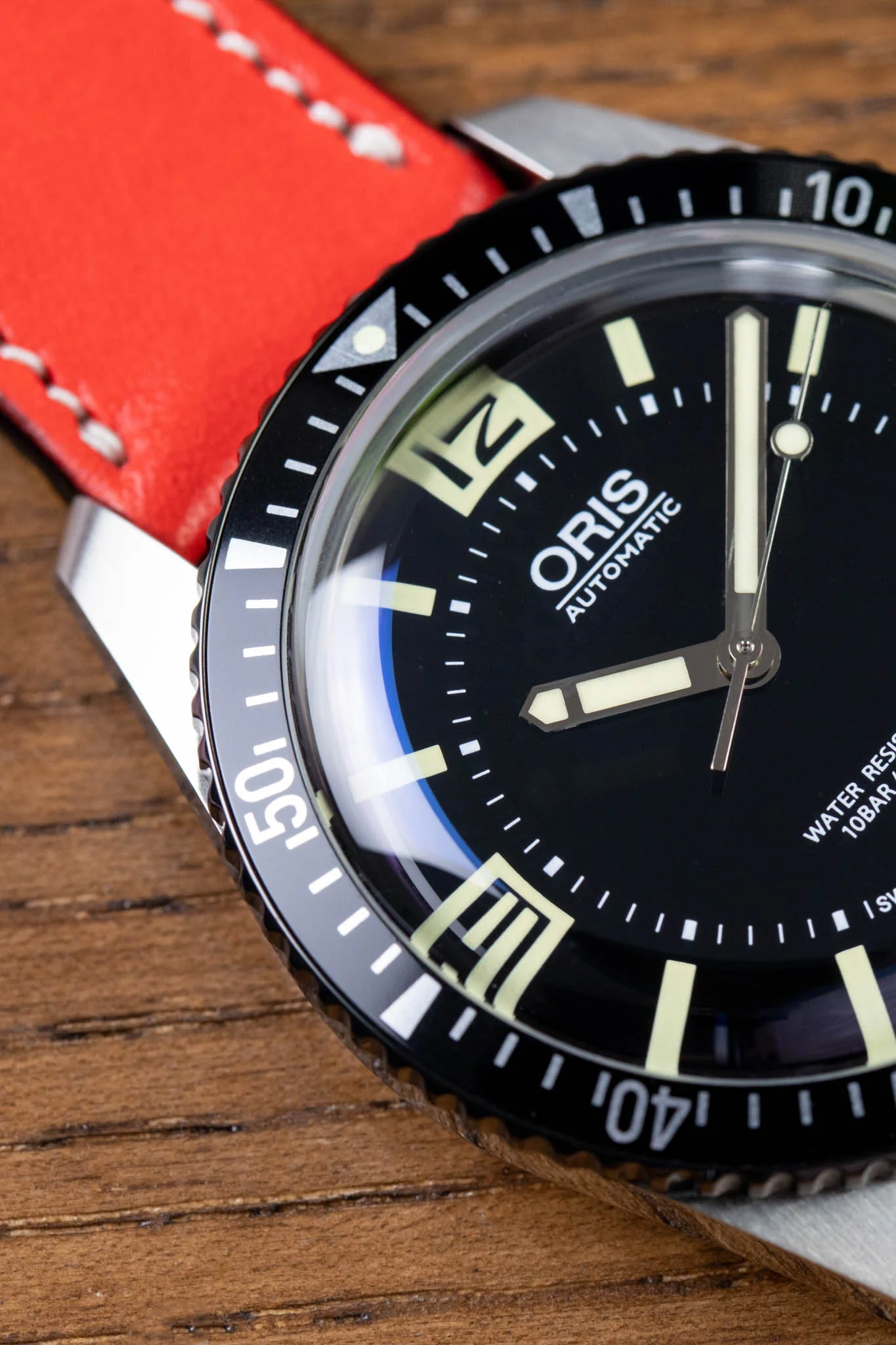 Pebro VIBRANT Genuine Leather Watch Strap in RED - Image 3