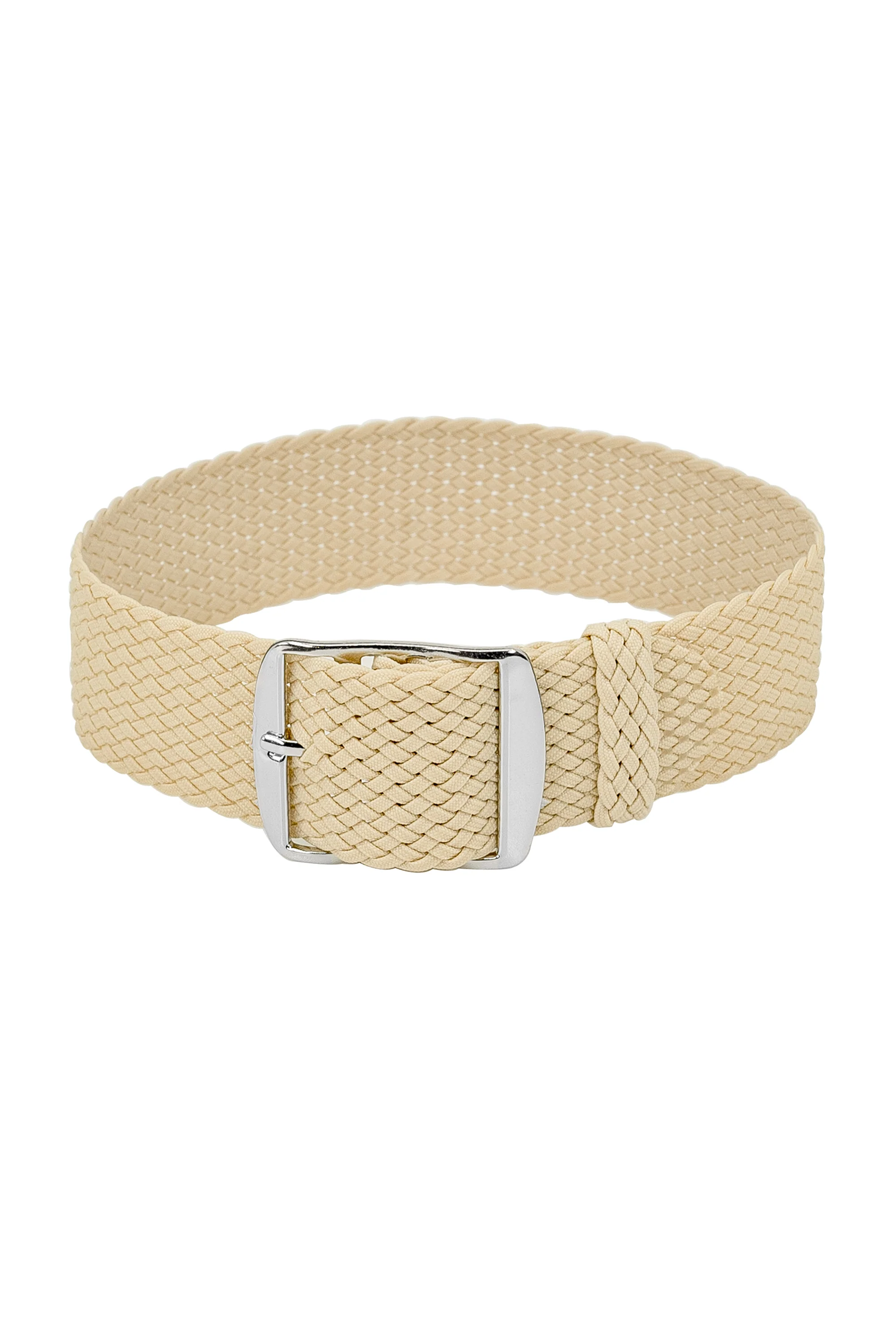 PERLON Braided One Piece Watch Strap & Buckle in BEIGE - Image 3