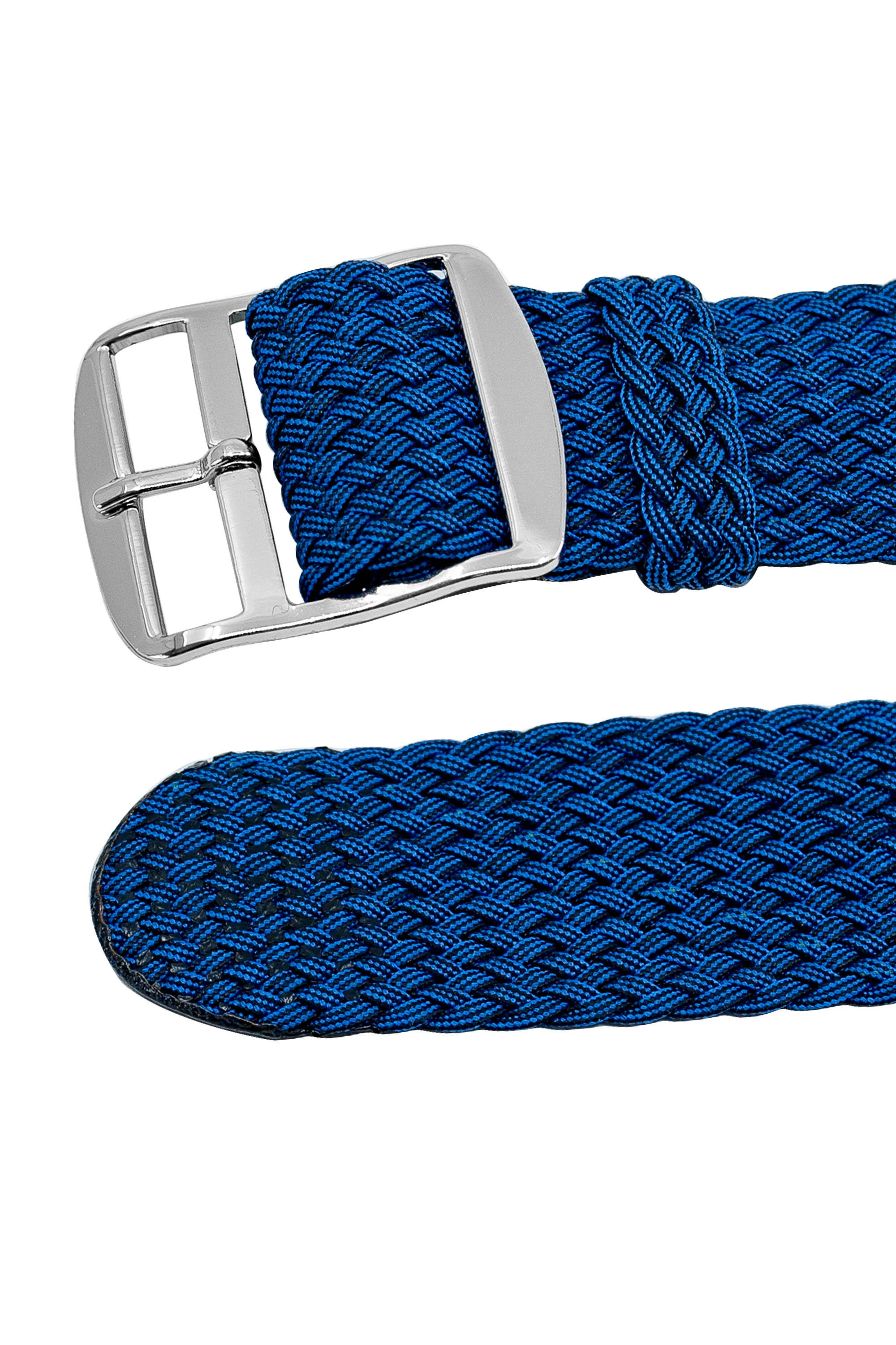 PERLON Braided One Piece Watch Strap & Buckle in BLUE - Image 3