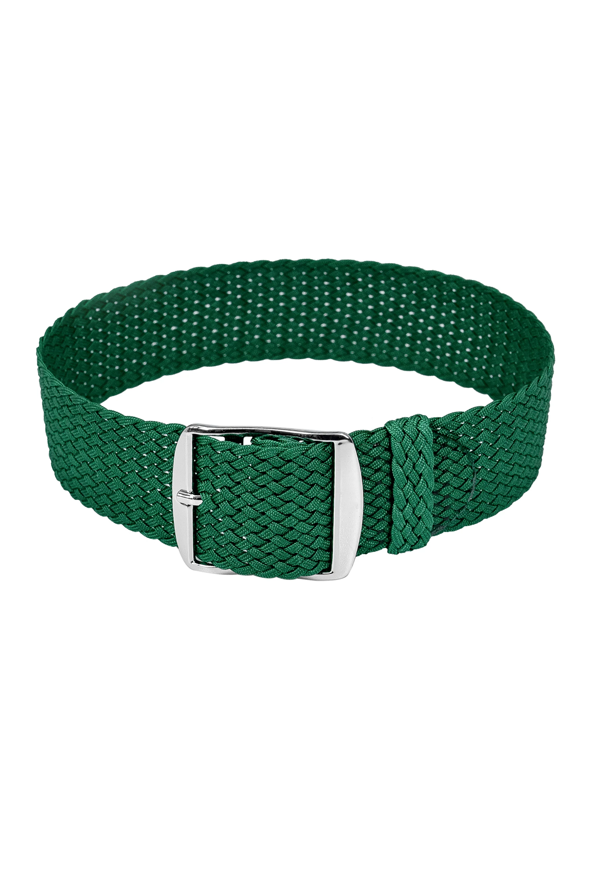 PERLON Braided One Piece Watch Strap & Buckle in GREEN - Image 4