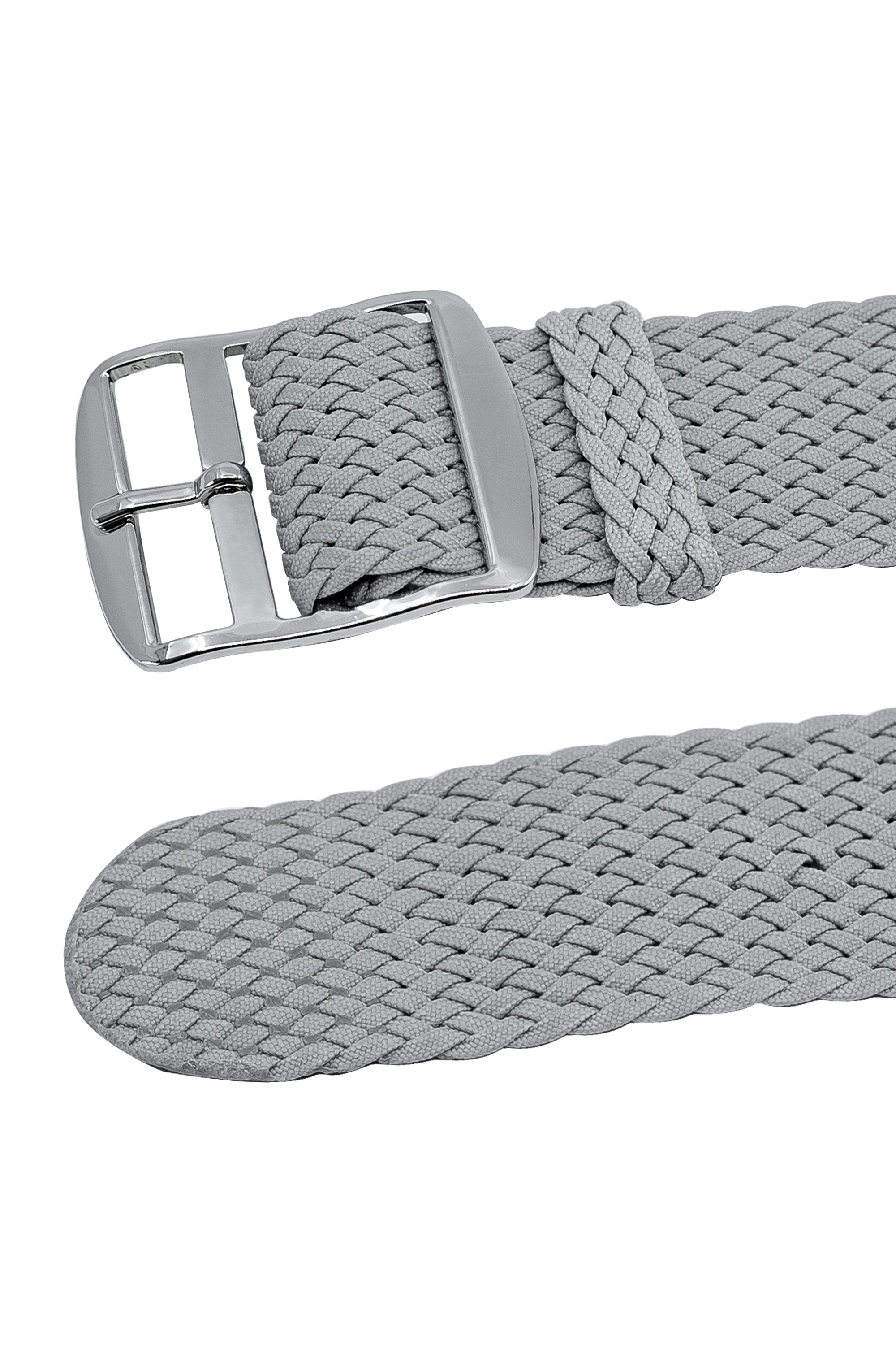 PERLON Braided One Piece Watch Strap & Buckle in GREY - Image 3