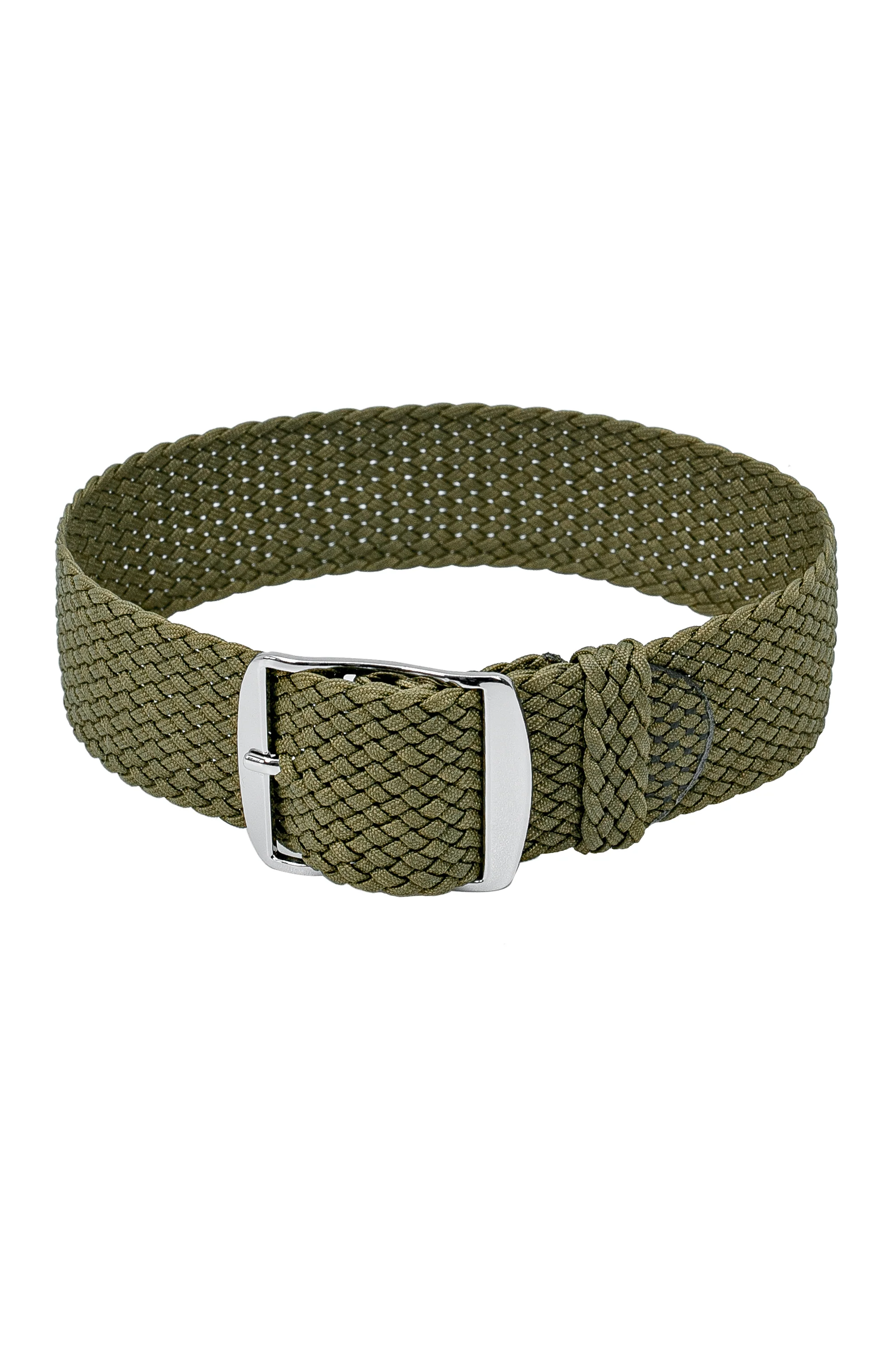 PERLON Braided One Piece Watch Strap & Buckle in MILITARY GREEN - Image 3