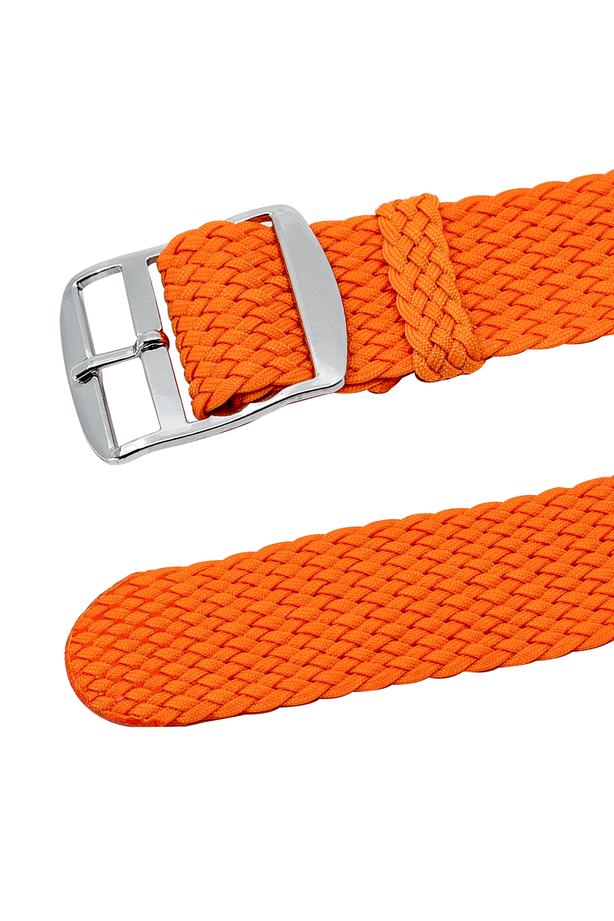 PERLON Braided One Piece Watch Strap & Buckle in ORANGE - Image 3
