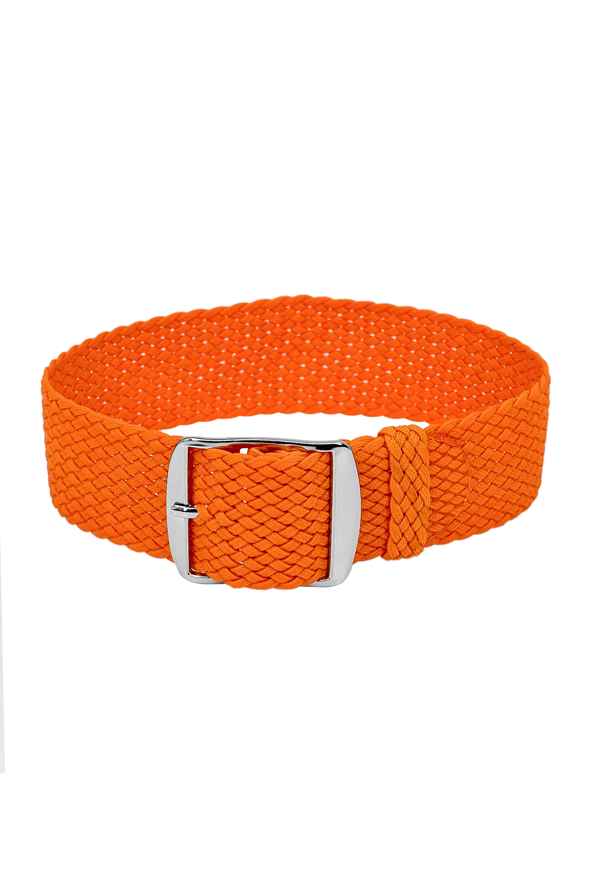 PERLON Braided One Piece Watch Strap & Buckle in ORANGE - Image 4