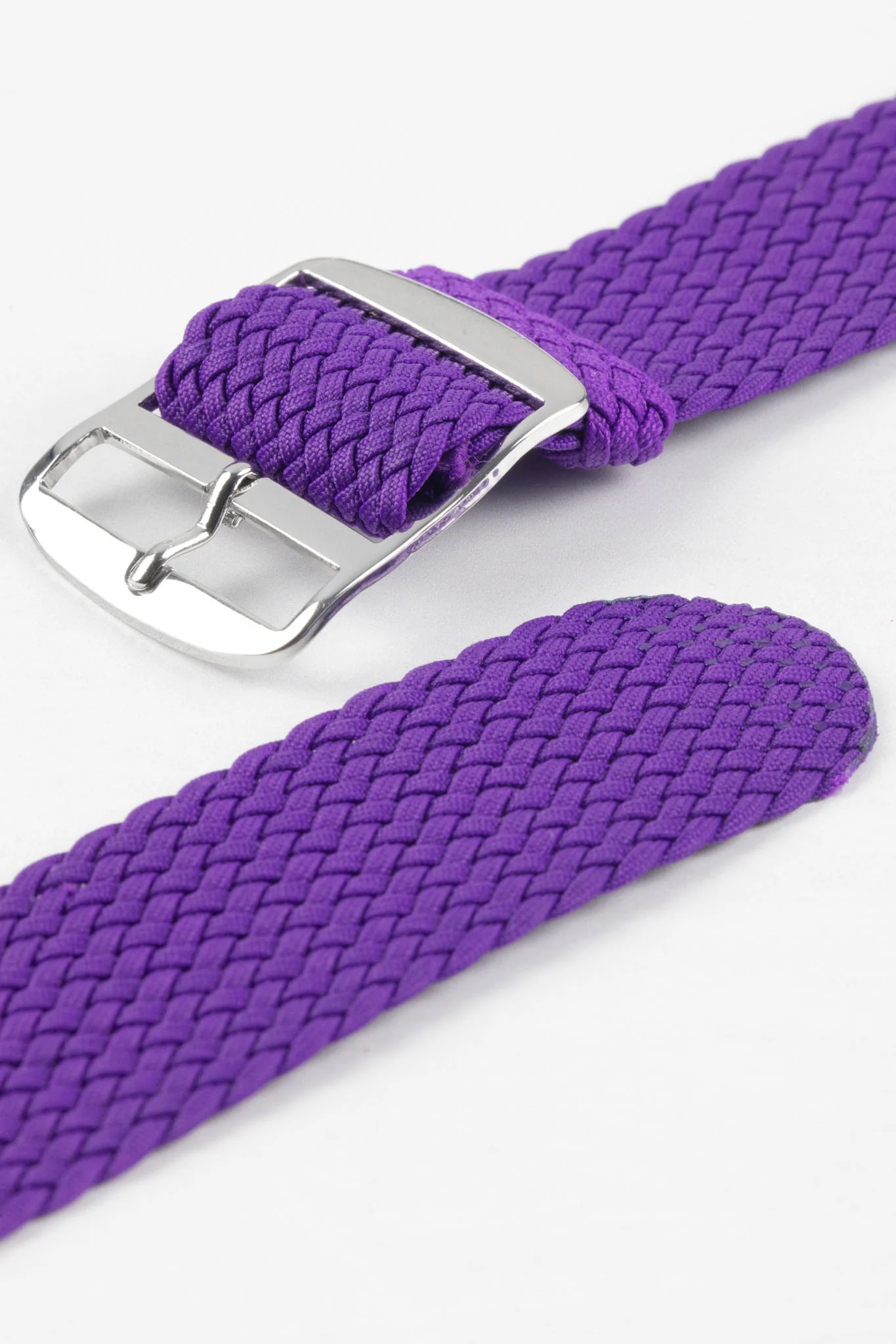 PERLON Braided Nylon One Piece Watch Strap & Buckle in VIOLET - Image 6