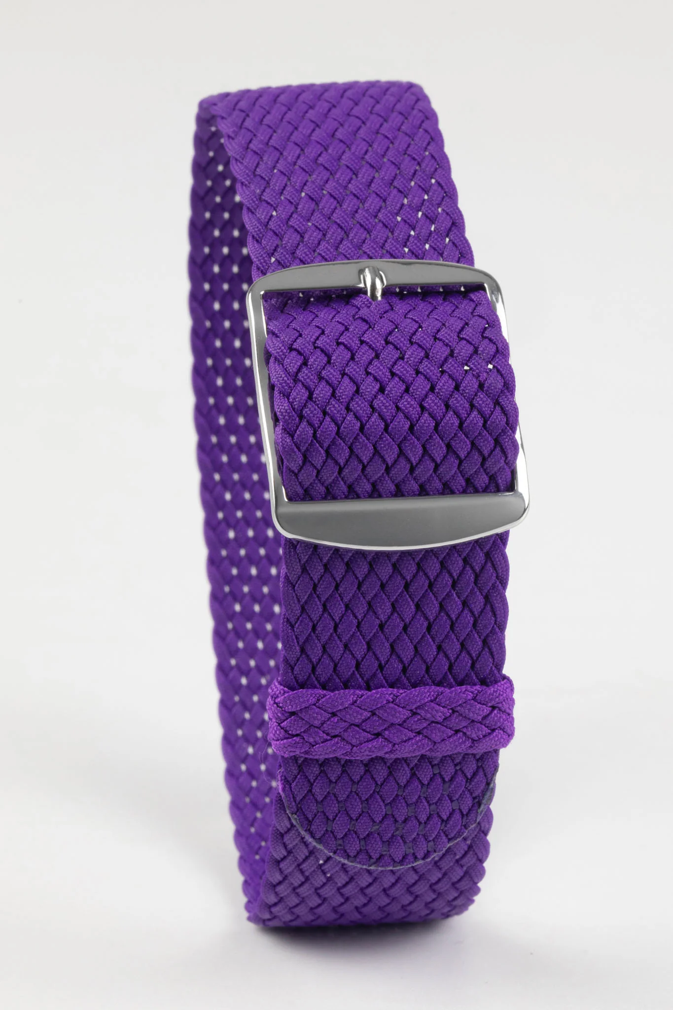 PERLON Braided Nylon One Piece Watch Strap & Buckle in VIOLET - Image 7