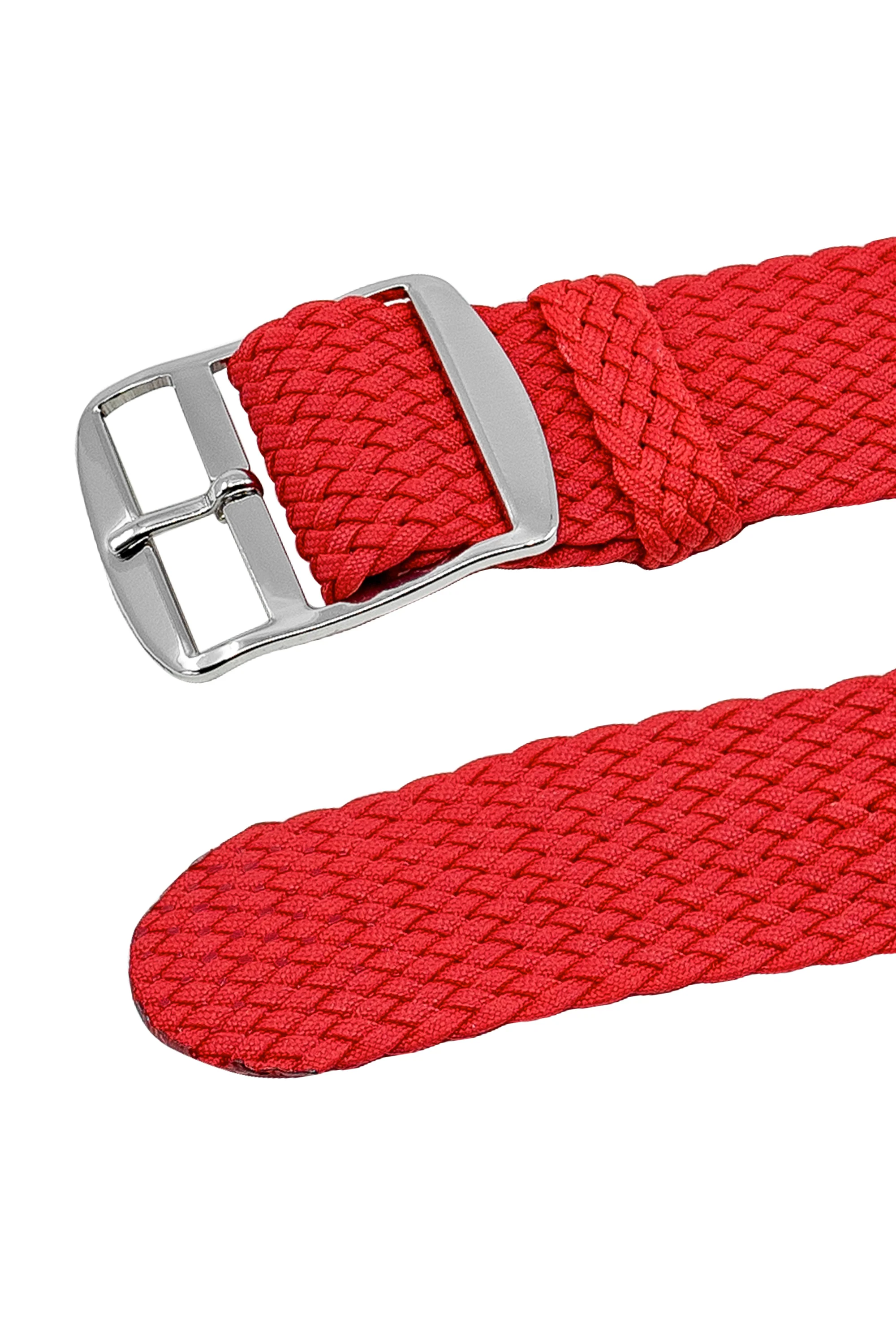 PERLON Braided One Piece Watch Strap & Buckle in RED - Image 3