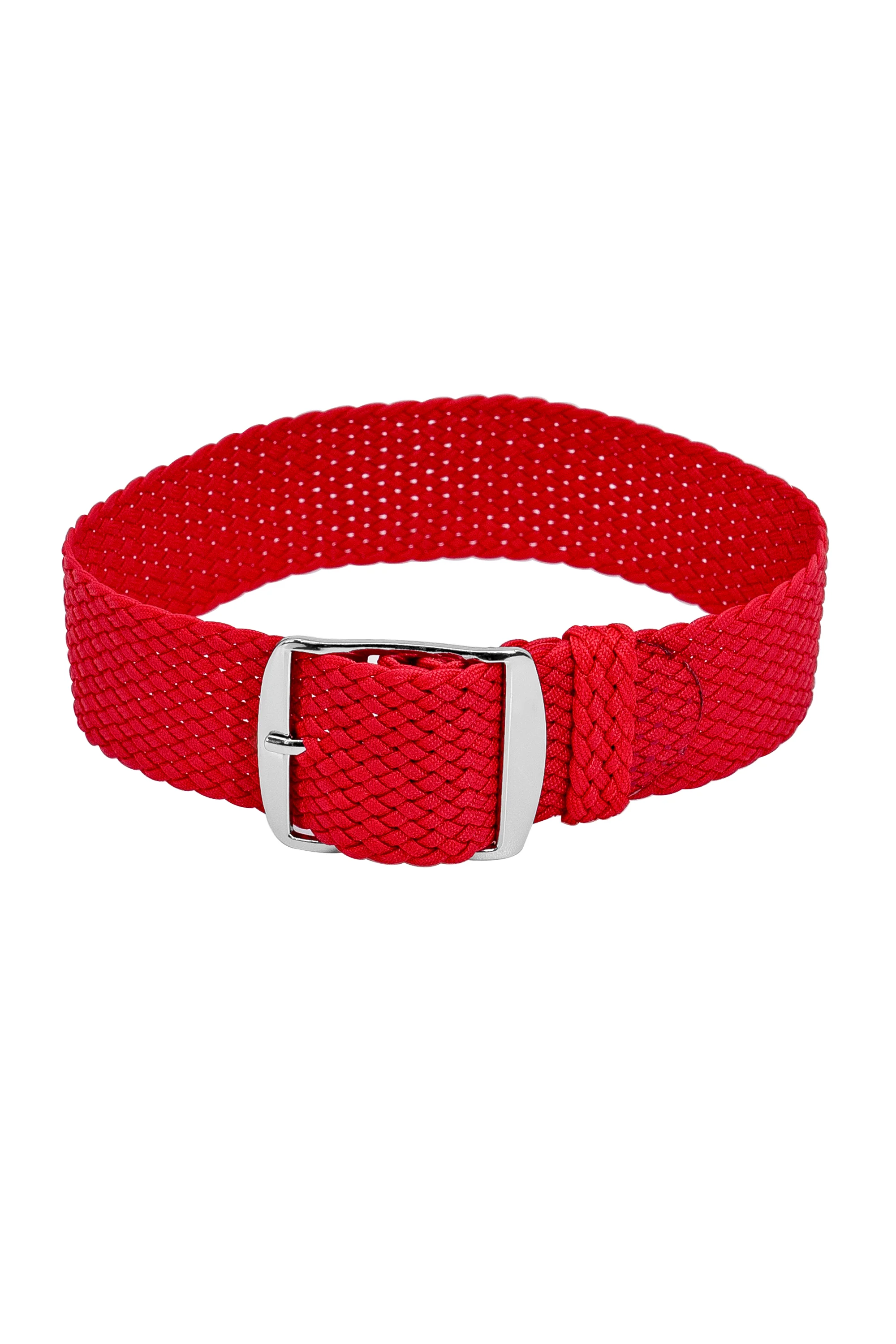 PERLON Braided One Piece Watch Strap & Buckle in RED - Image 4