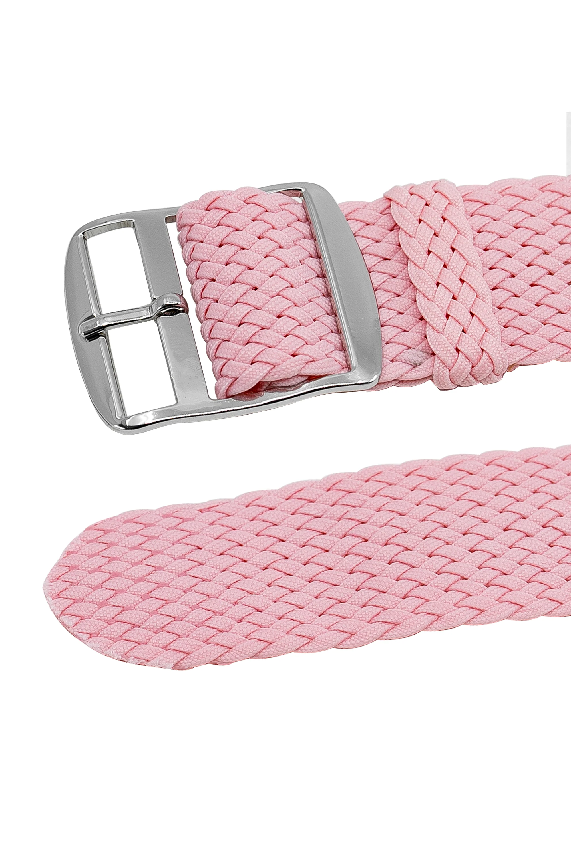 PERLON Braided One Piece Watch Strap & Buckle in ROSA PINK - Image 3