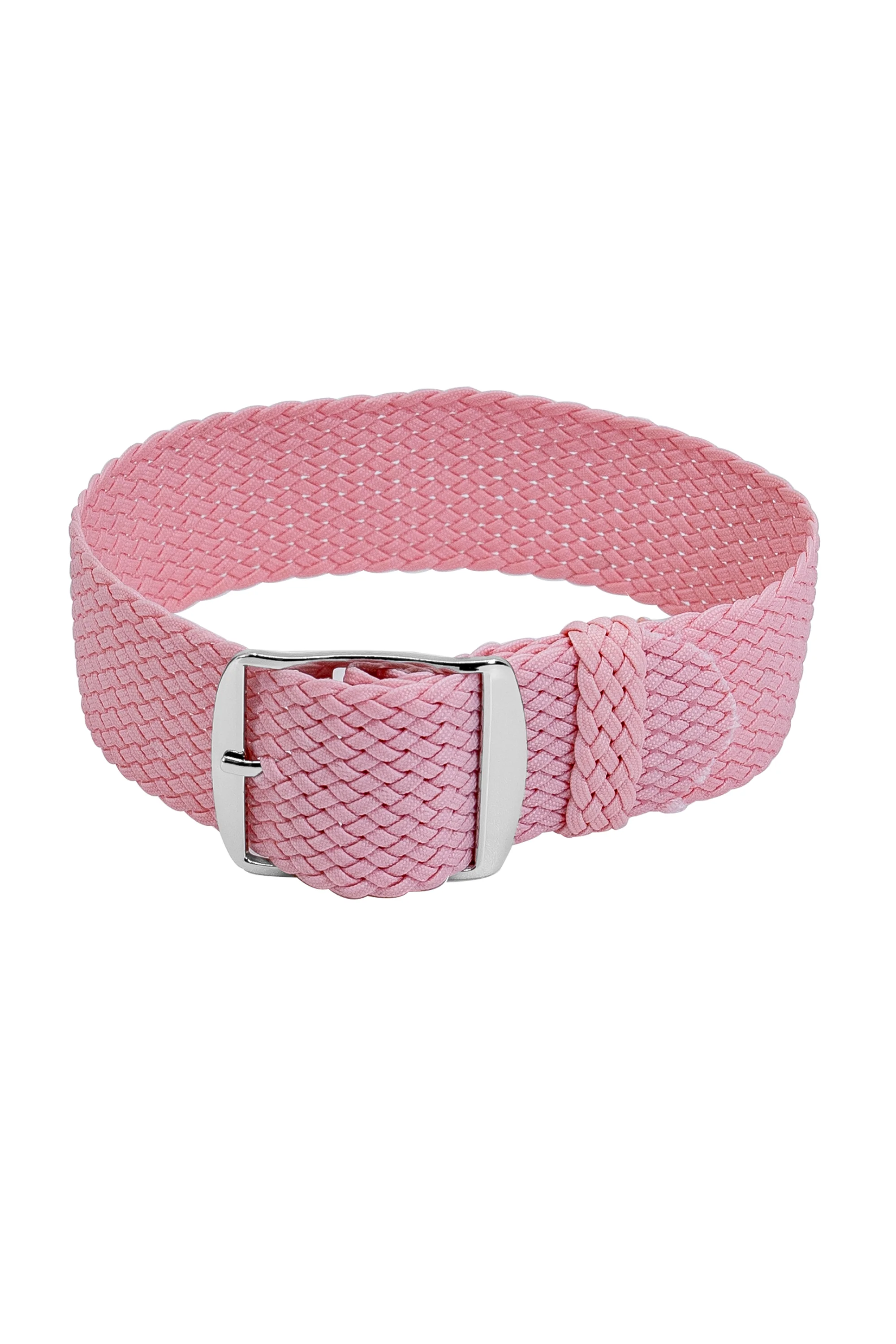 PERLON Braided One Piece Watch Strap & Buckle in ROSA PINK - Image 4
