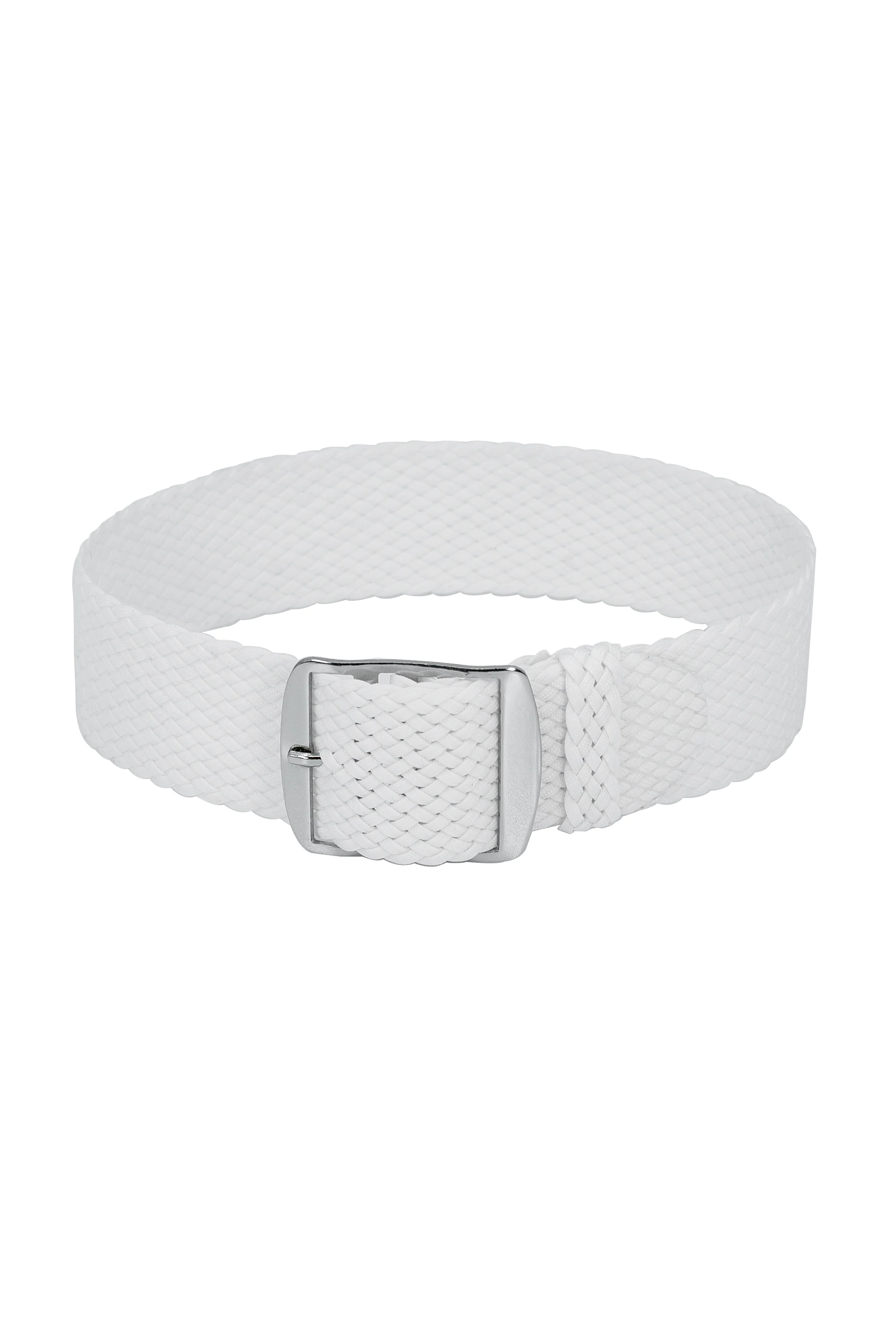 PERLON Braided One Piece Watch Strap & Buckle in WHITE - Image 4