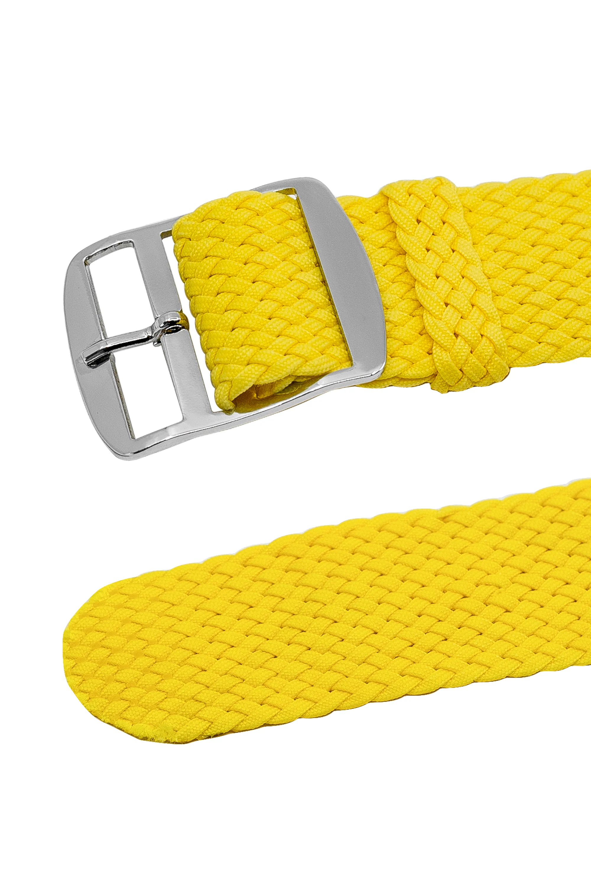 PERLON Braided One Piece Watch Strap & Buckle in YELLOW - Image 4