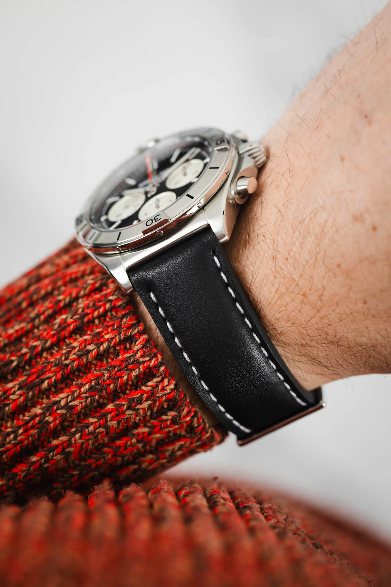 Polaris Padded Baranil Watch Strap in Black - Image 6