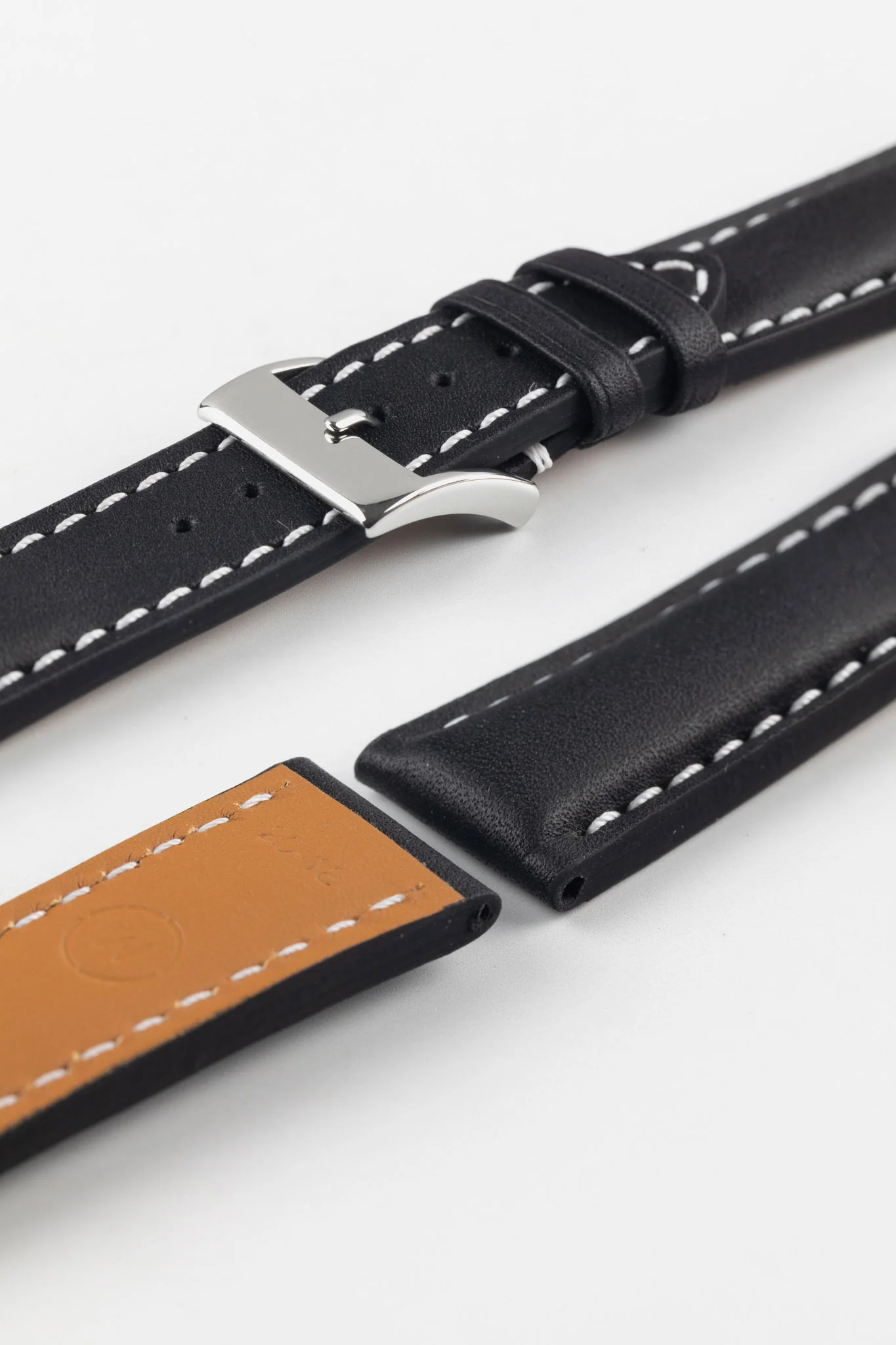 Polaris Padded Baranil Watch Strap in Black - Image 7