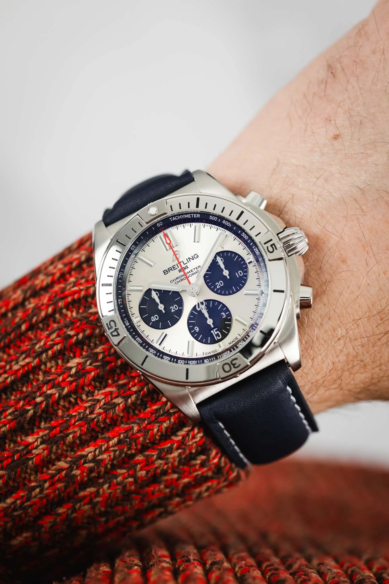Polaris Padded Baranil Watch Strap in Navy Blue - Image 2