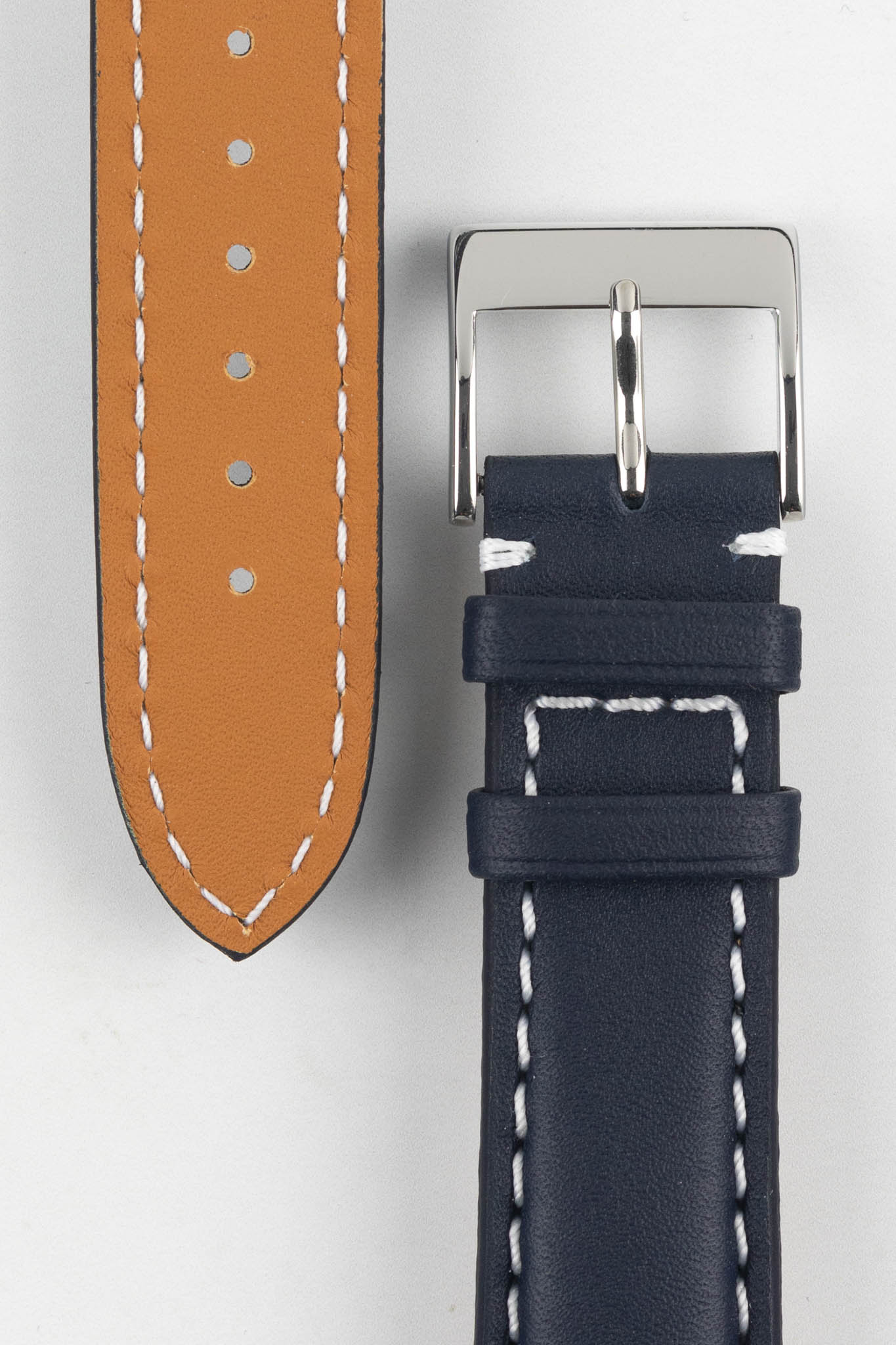 Polaris Padded Baranil Watch Strap in Navy Blue - Image 3