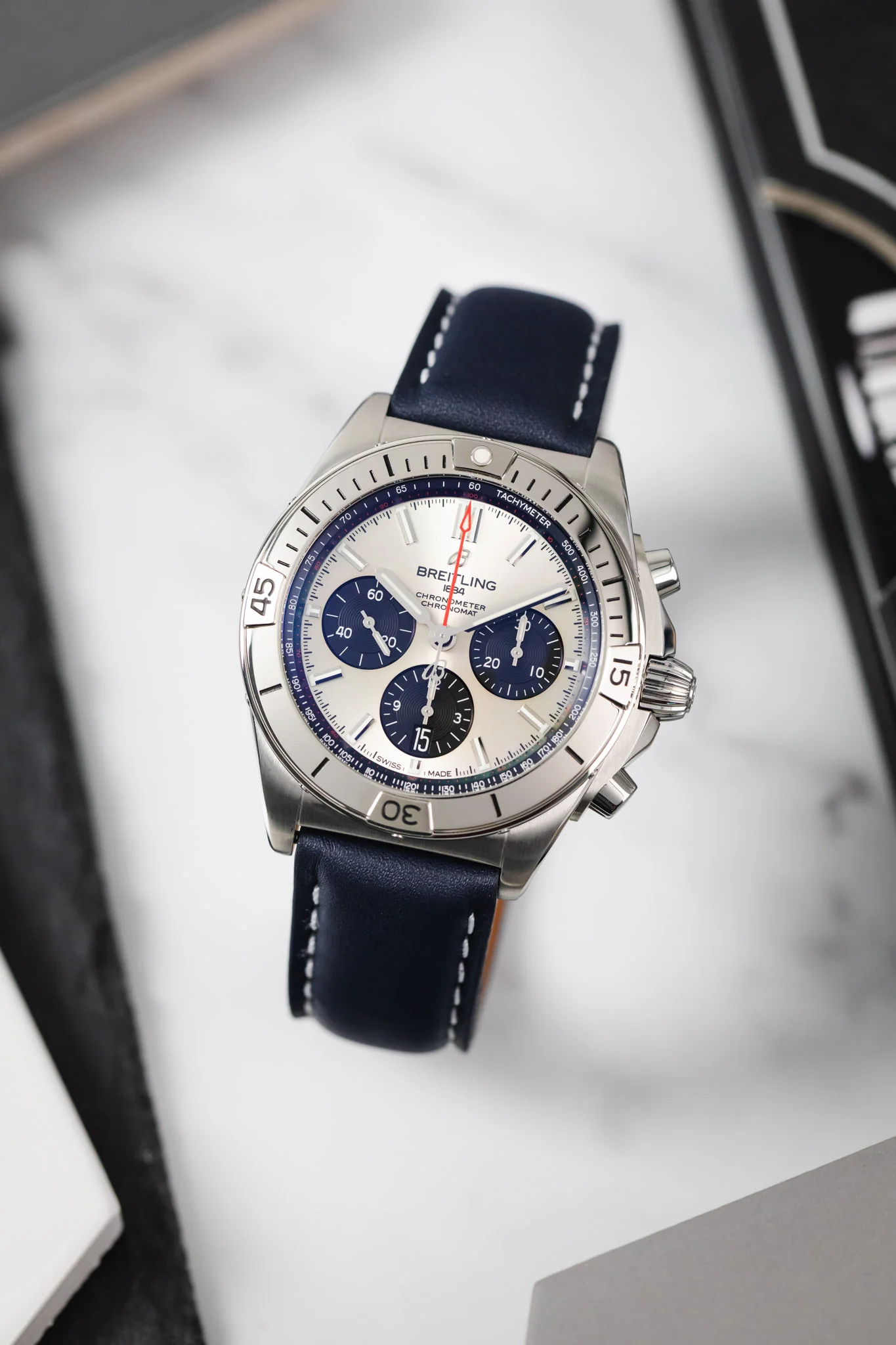 Polaris Padded Baranil Watch Strap in Navy Blue - Image 4