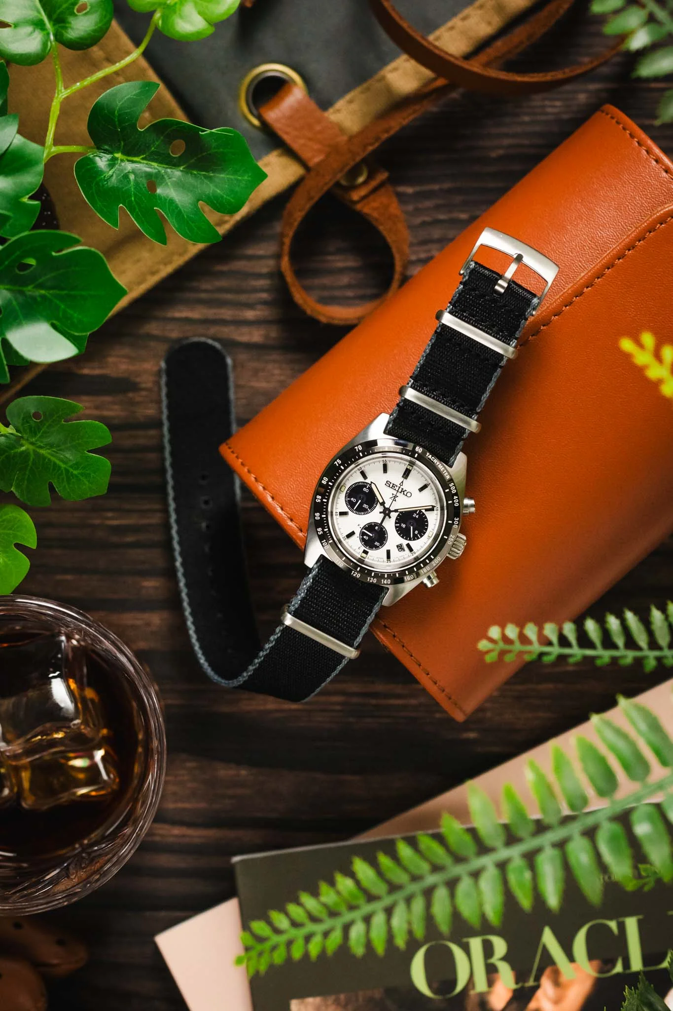 Premium Nylon Watch Strap in Black with Grey Edges - Image 7
