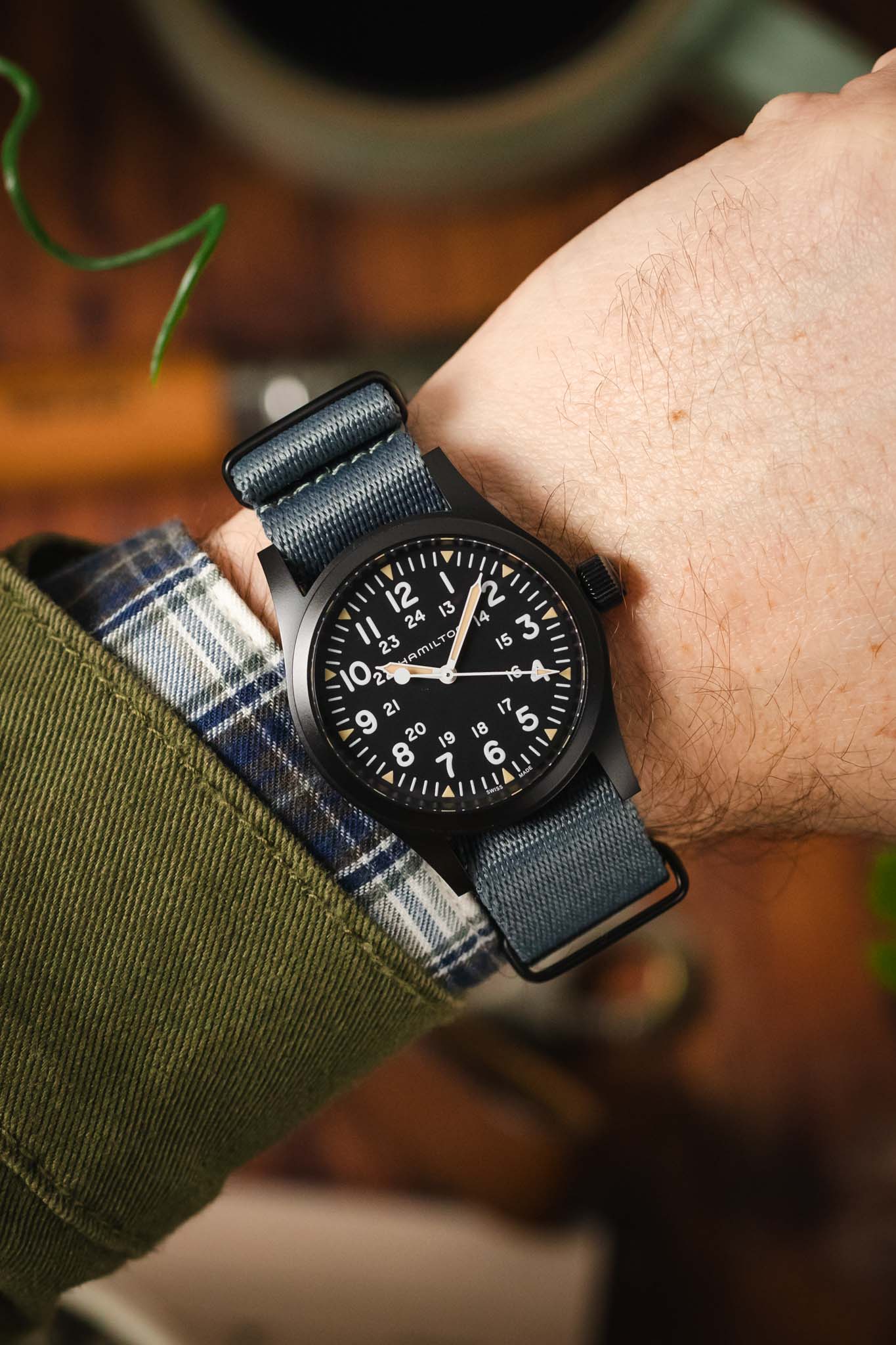 Premium Nylon Watch Strap in GREY with Black PVD Hardware - Image 2