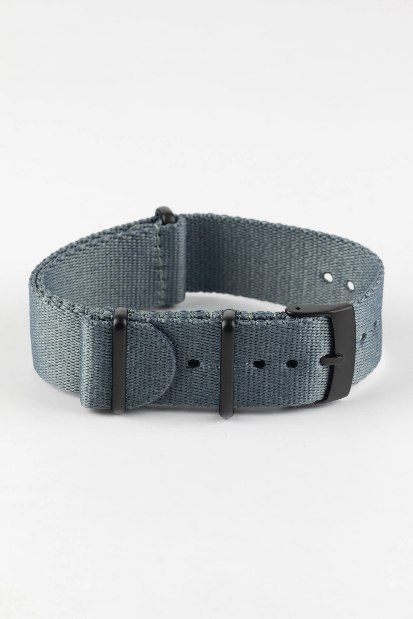 Premium Nylon Watch Strap in GREY with Black PVD Hardware - Image 3