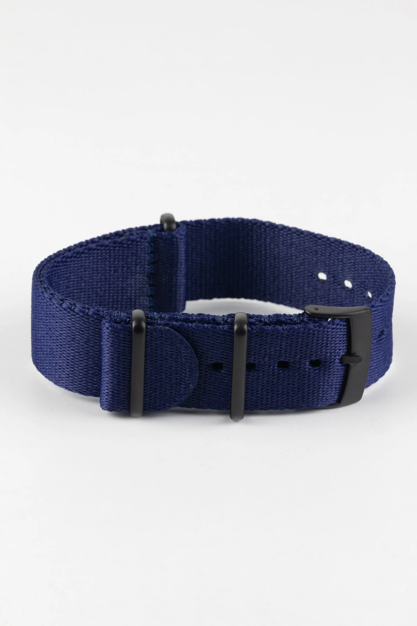 Premium Nylon Watch Strap in NAVY BLUE with Black PVD Hardware - Image 3