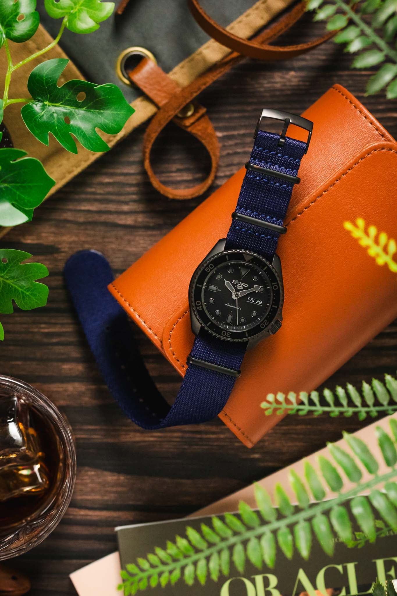 Premium Nylon Watch Strap in NAVY BLUE with Black PVD Hardware - Image 6