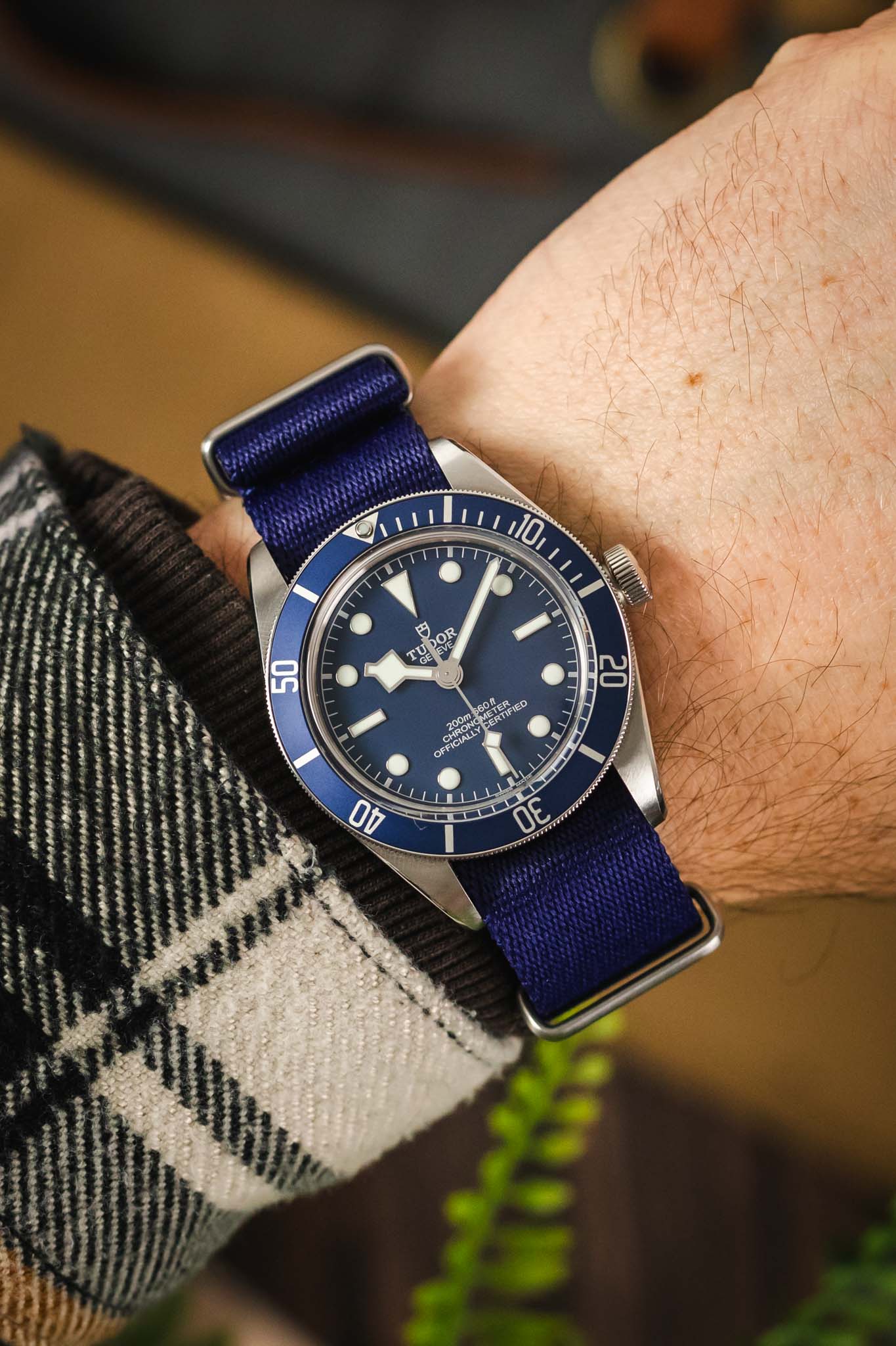 Premium Nylon Watch Strap in NAVY BLUE with Brushed Hardware - Image 2
