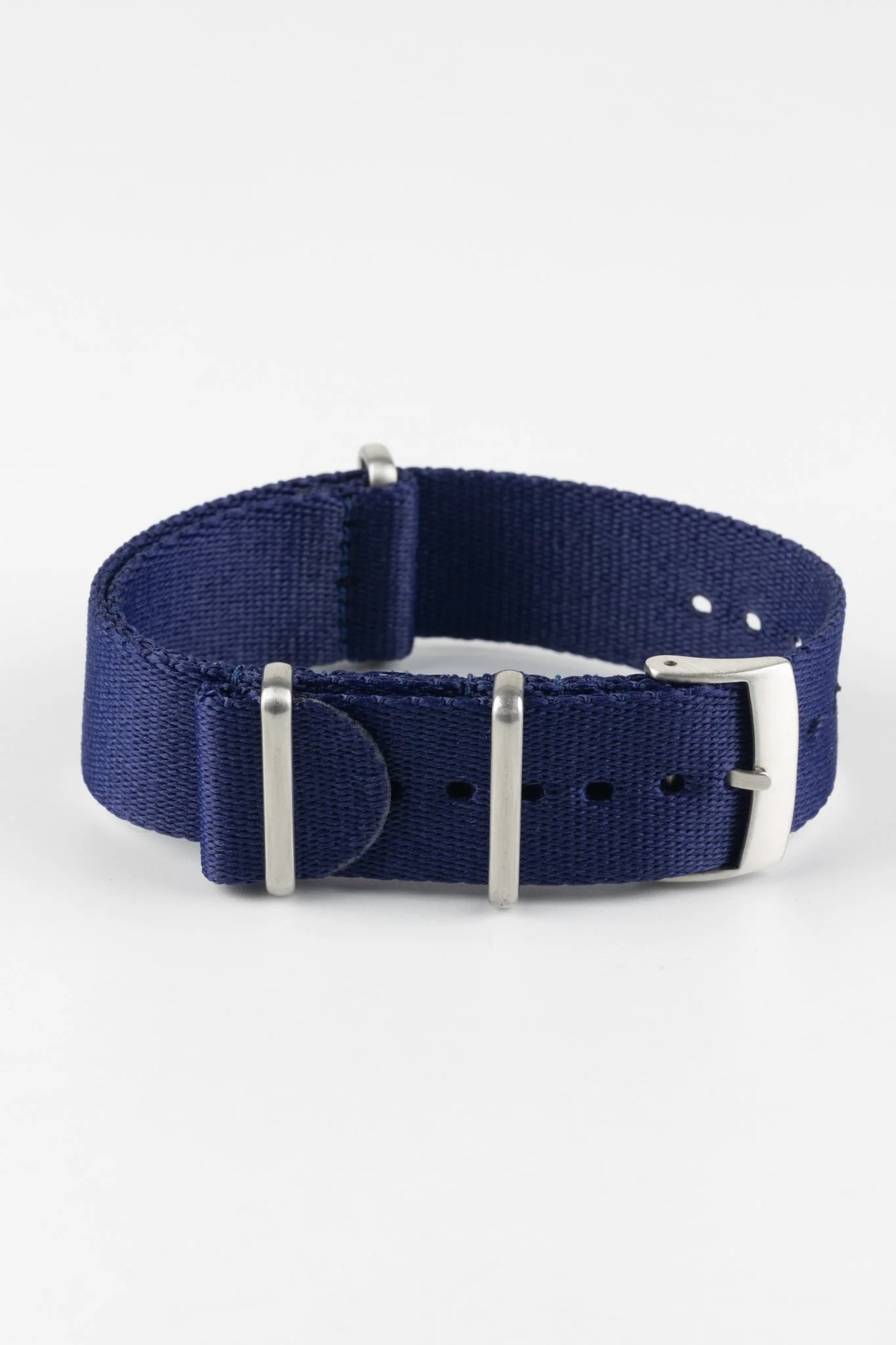 Premium Nylon Watch Strap in NAVY BLUE with Brushed Hardware - Image 3