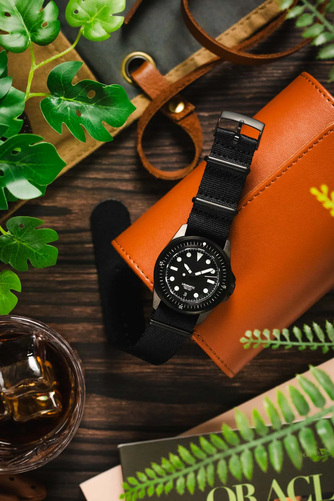 Premium Nylon Watch Strap in SOLID BLACK with Black PVD Hardware - Image 6